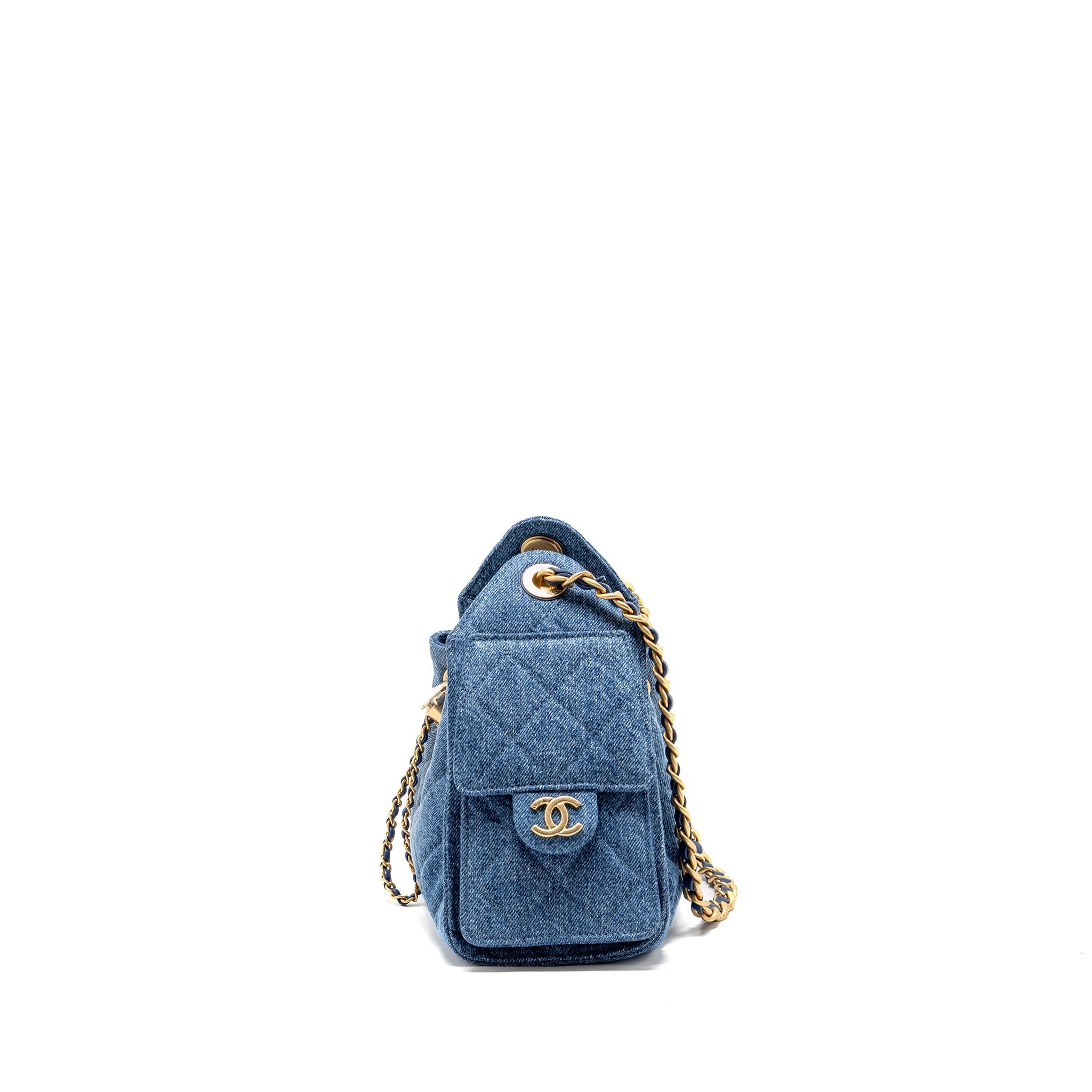 CHANEL MINI 25 BAG DENIM BLUE GHW (MICROCHIP)