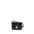 BURBERRY MINI TB MONOGRAM EMBOSSED SHOULDER BAG LAMBSKIN BLACK GHW