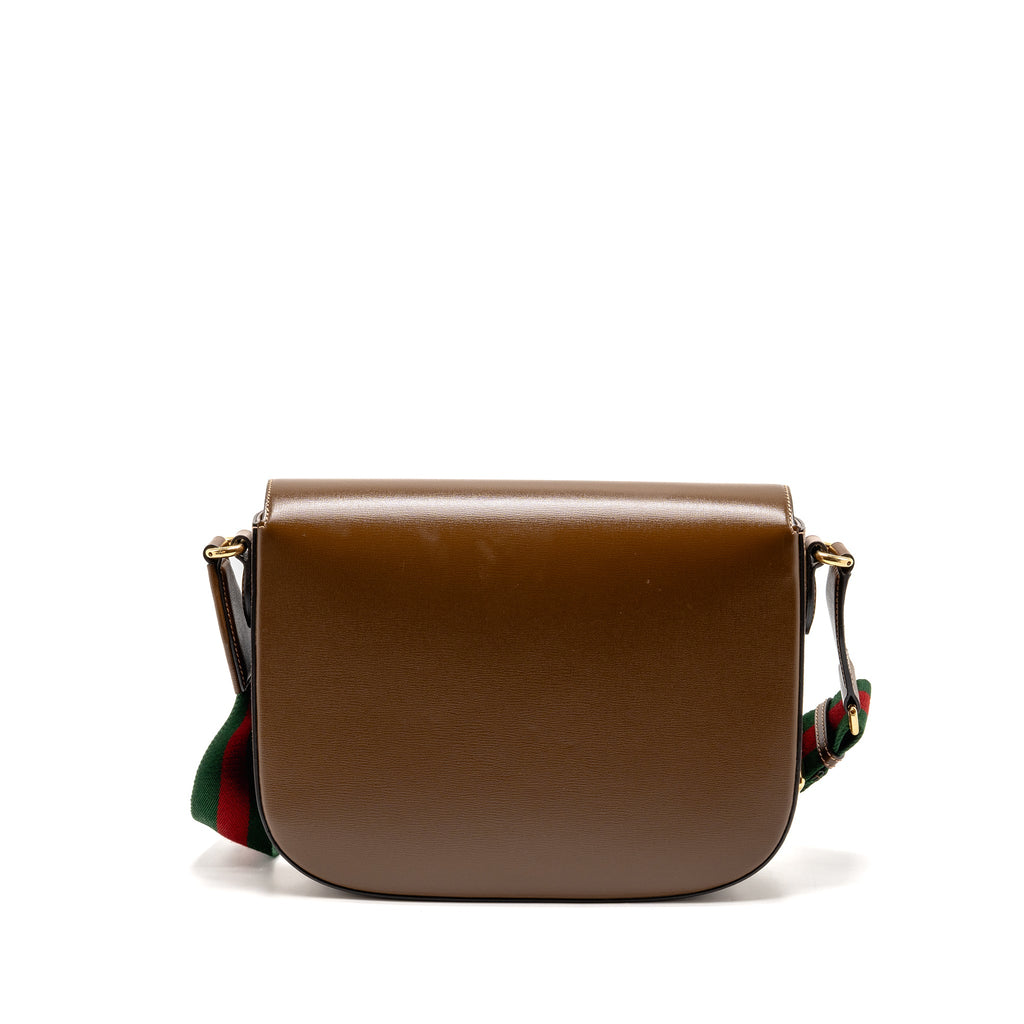GUCCI HORSEBIT 1955 LARGE SHOULDER BAG LEATHER BROWN GHW