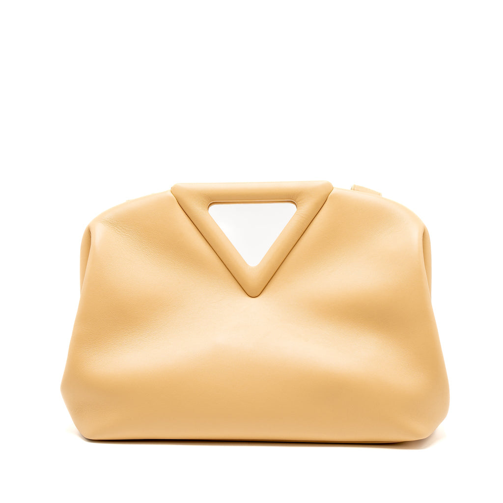 BOTTEGA VENETA POINT TOP HANDLE BAG SMOOTH NAPPA ALMOND