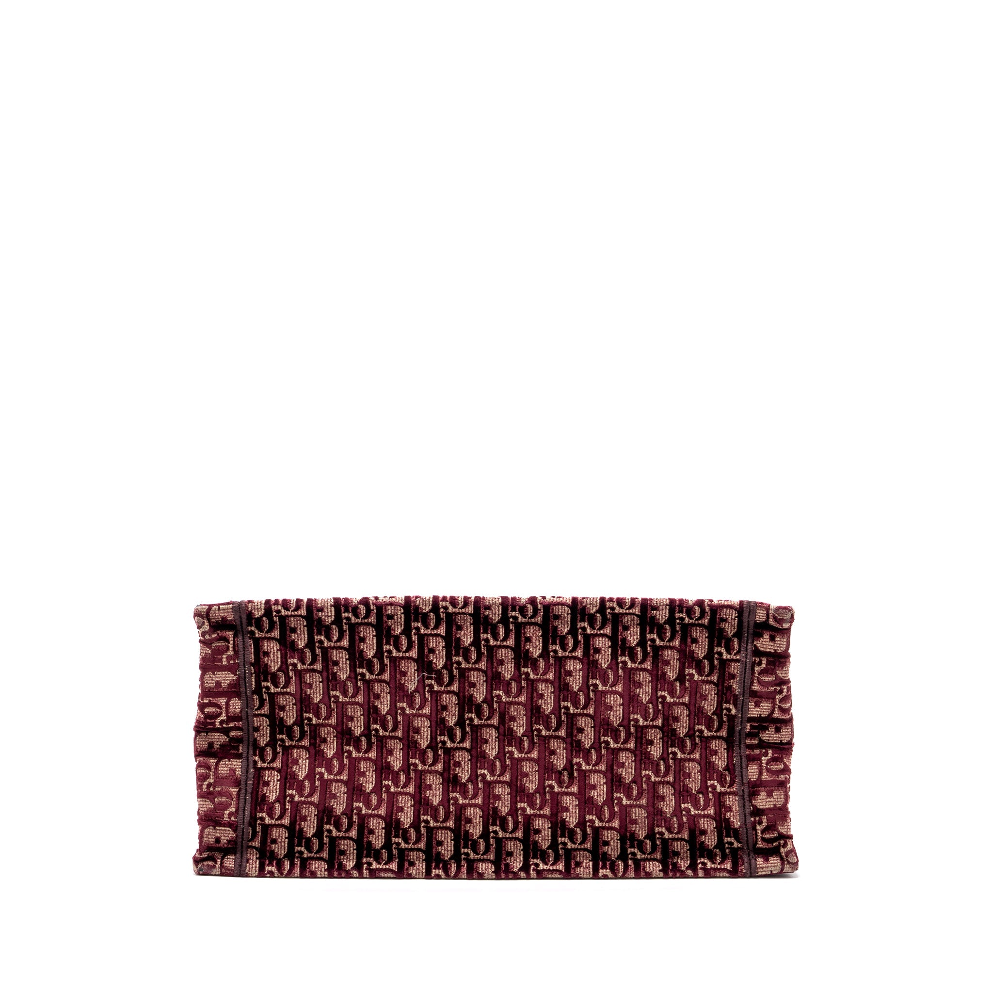 DIOR MEDIUM BOOK TOTE OBLIQUE EMBROIDERY VELVET/ CANVAS DARK RED