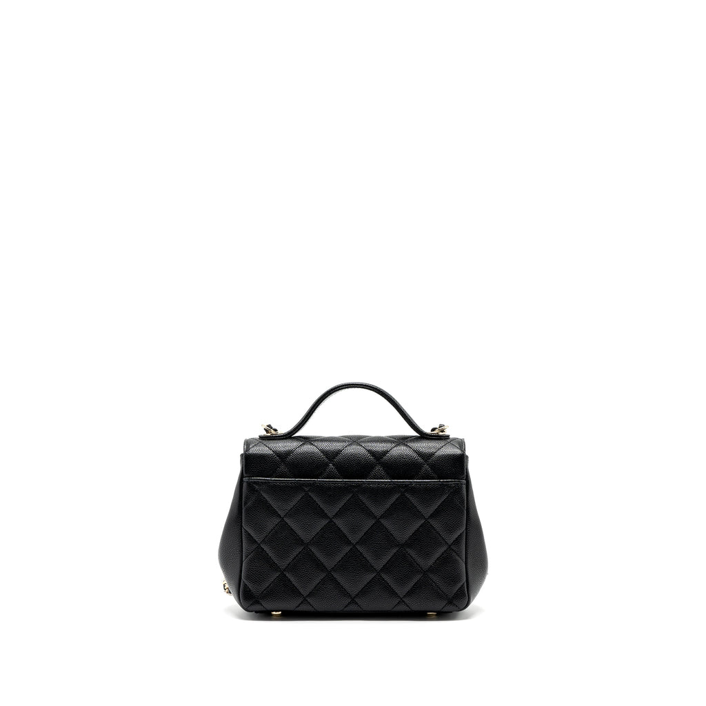 CHANEL SMALL BUSINESS AFFINITY CAVIAR BLACK LGHW (MICROCHIP)