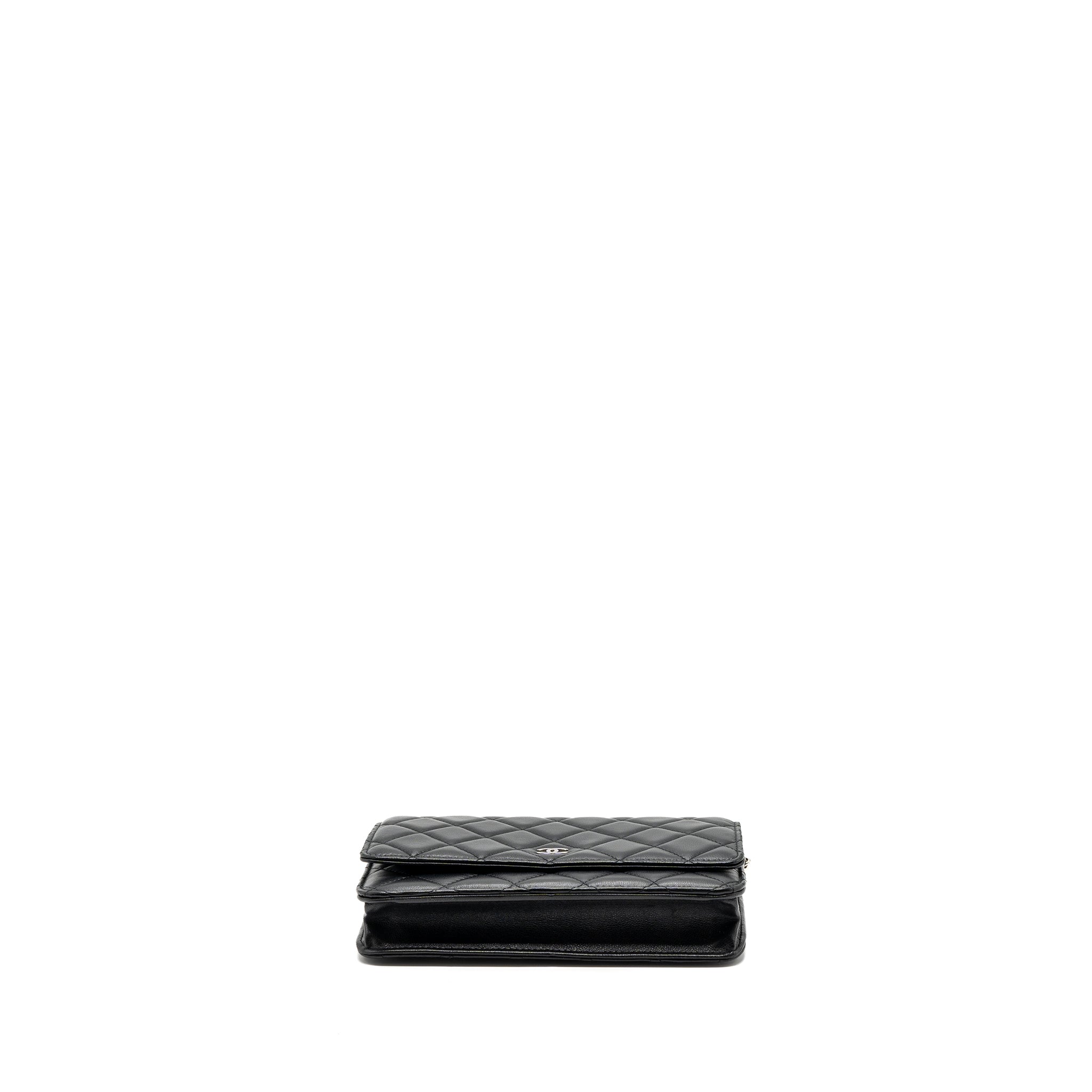 CHANEL CLASSIC WALLET ON CHAIN LAMBSKIN BLACK SHW