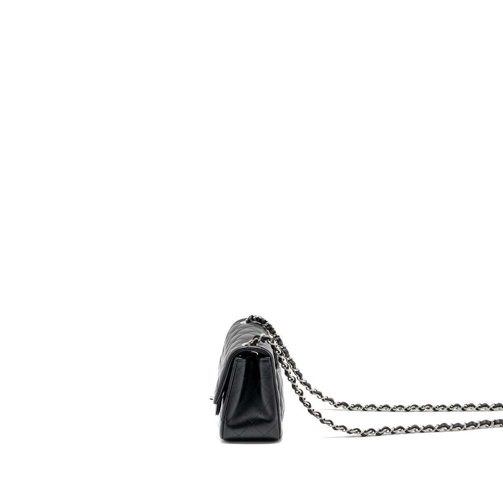 CHANEL MINI SQUARE FLAP BAG LAMBSKIN BLACK SHW (MICROCHIP)