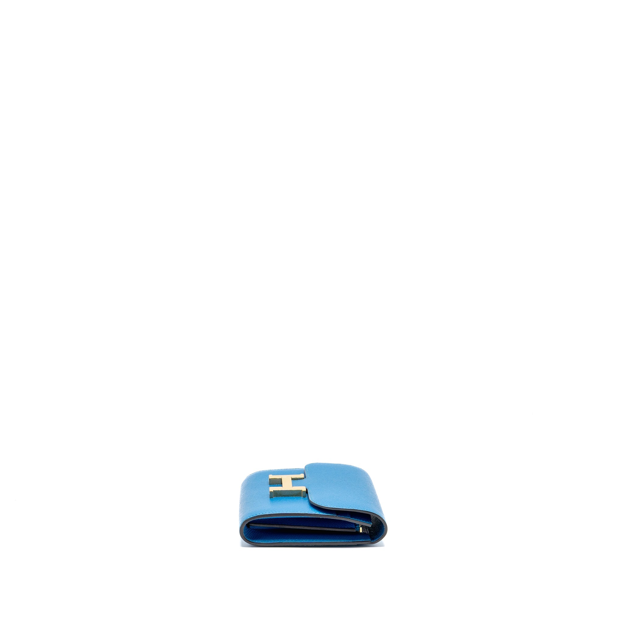HERMES CONSTANCE COMPACT WALLET EPSOM BLUE GHW
