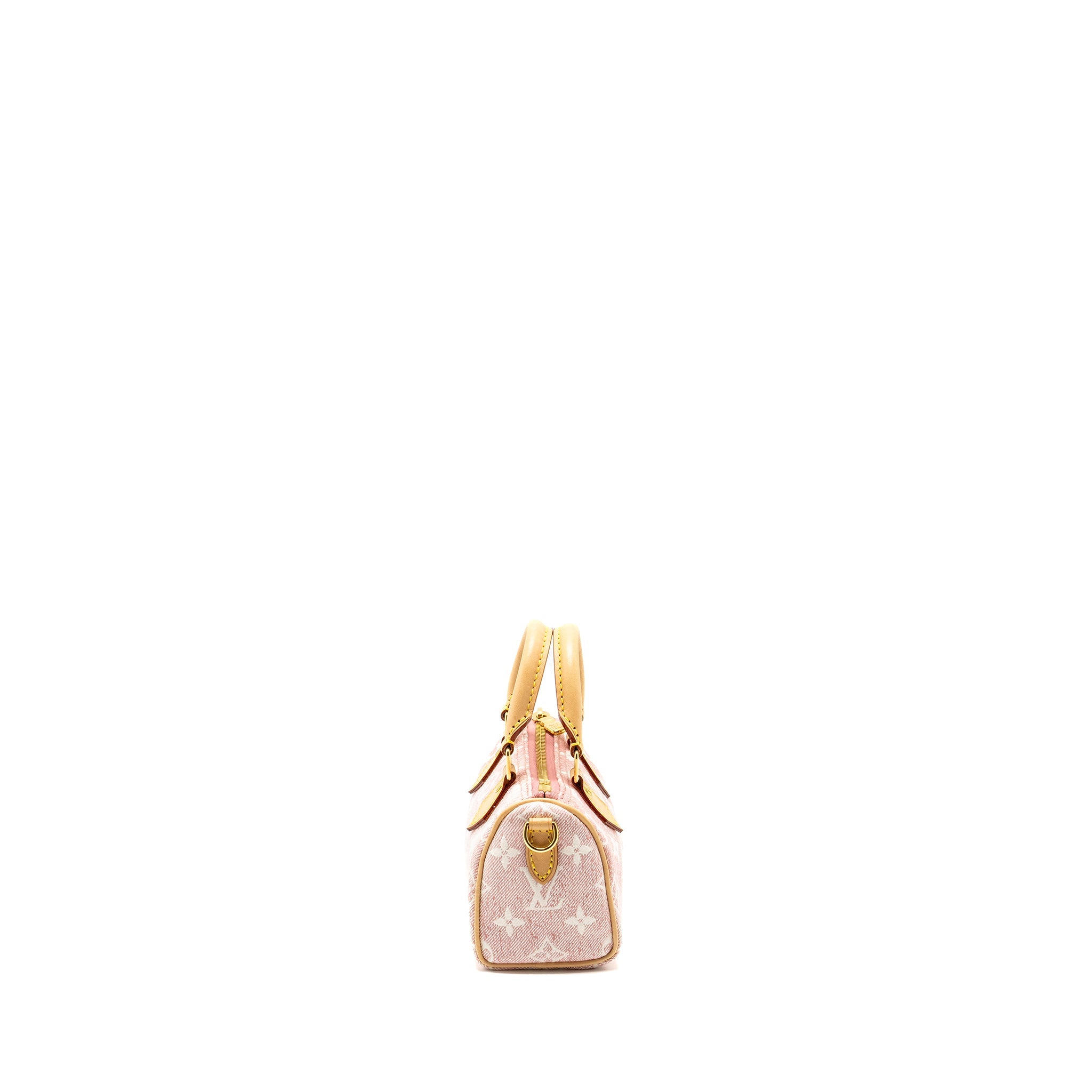LOUIS VUITTON NANO SPEEDY MONOGRAM JACQUARD DENIM ROSE GHW