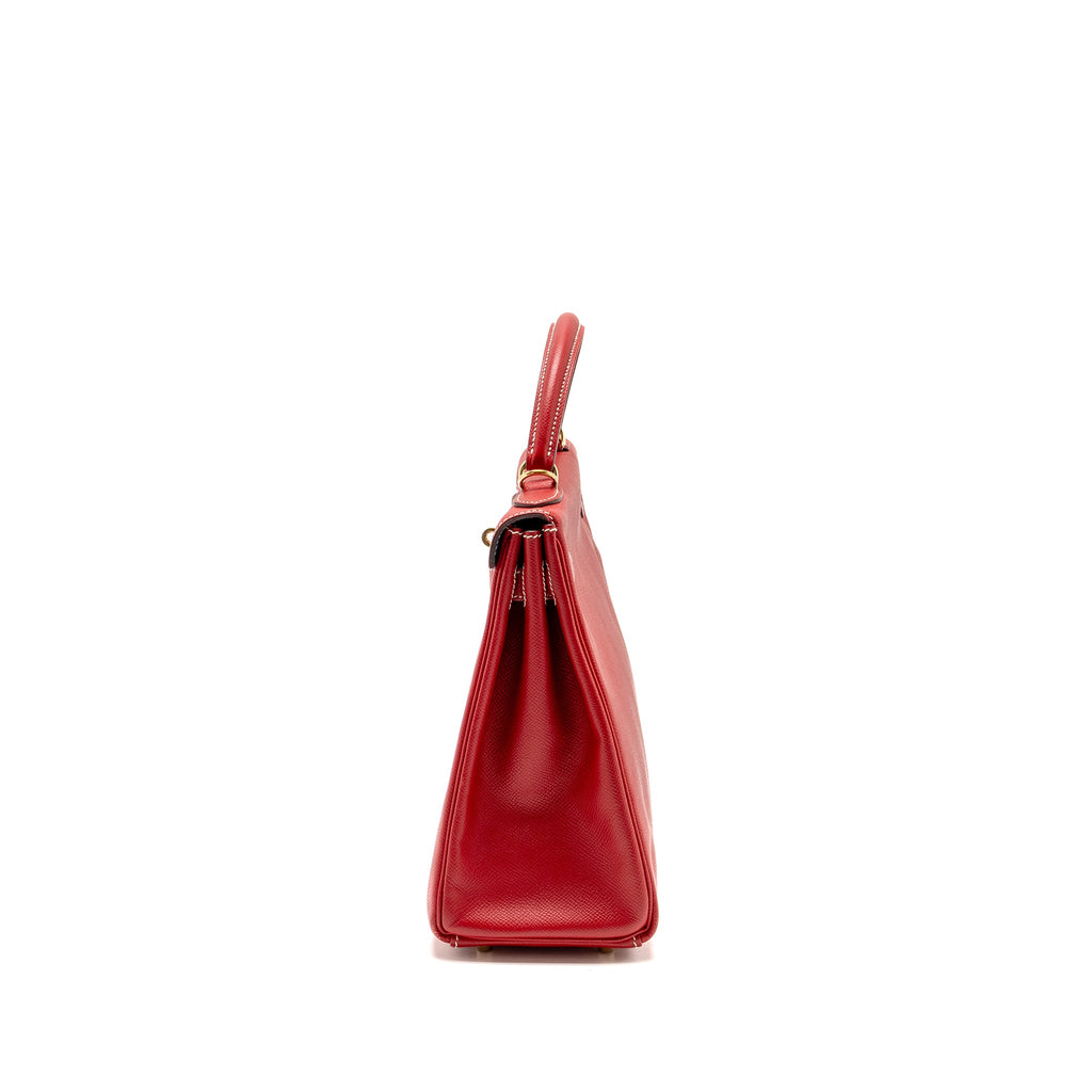 HERMES KELLY 32 EPSOM Q5 ROUGE CASAQUE / 1P COLVERT LGHW SQUARE P
