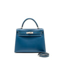 HERMES KELLY 28 CALFSKIN BLUE SHW SQUARE H