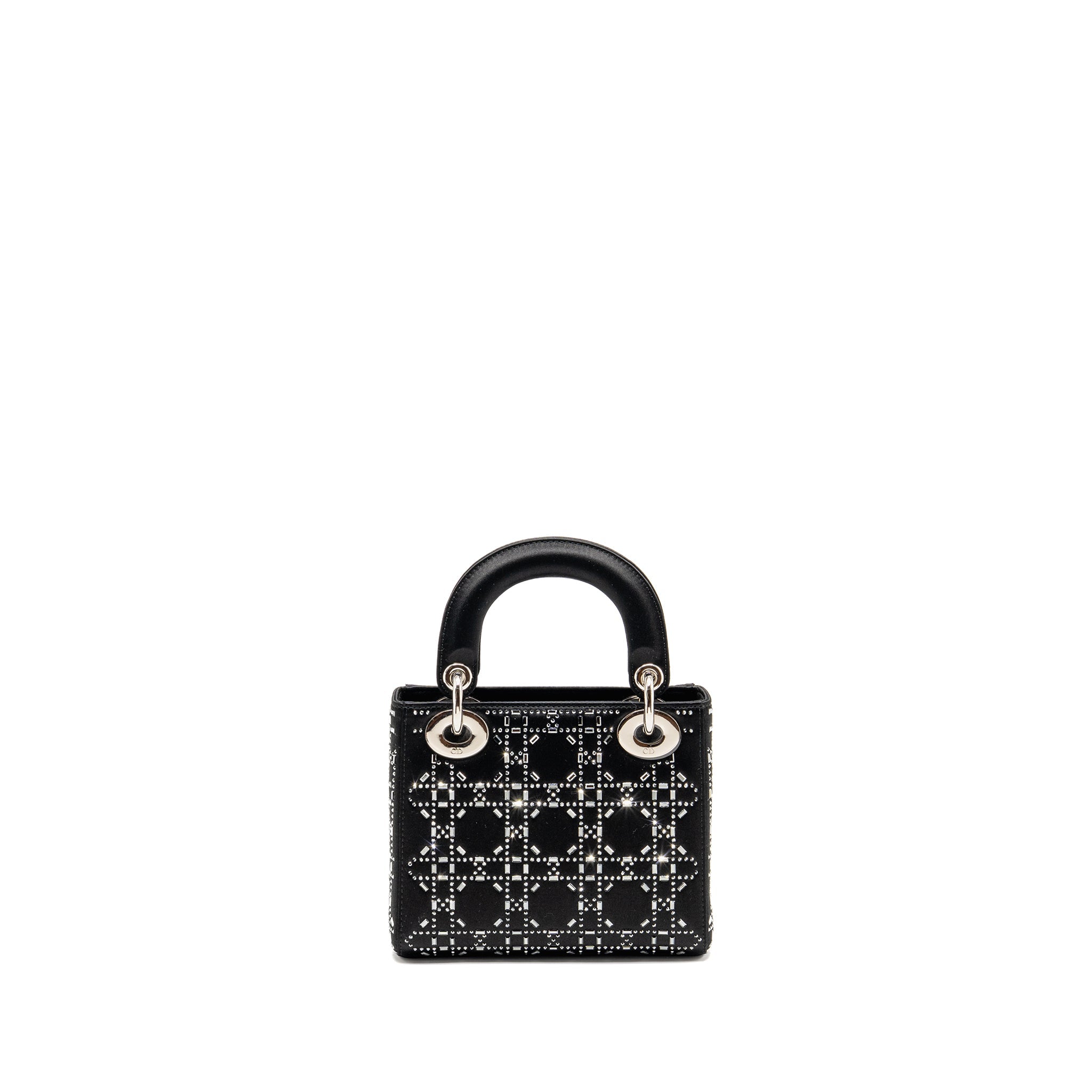 DIOR MINI LADY DIOR SATIN CRYSTAL BLACK SHW