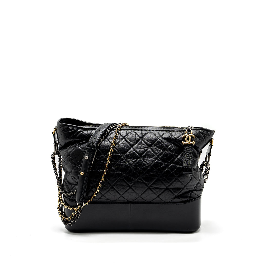 CHANEL MAXI GABRIELLE HOBO BAG CALFSKIN BLACK MULTICOLOUR HARDWARE