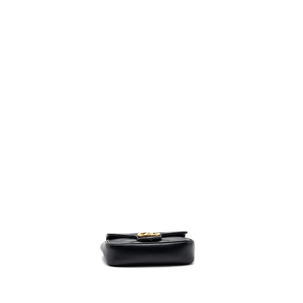 GUCCI GG MARMONT SUPER MINI BAG CALFSKIN BLACK GHW