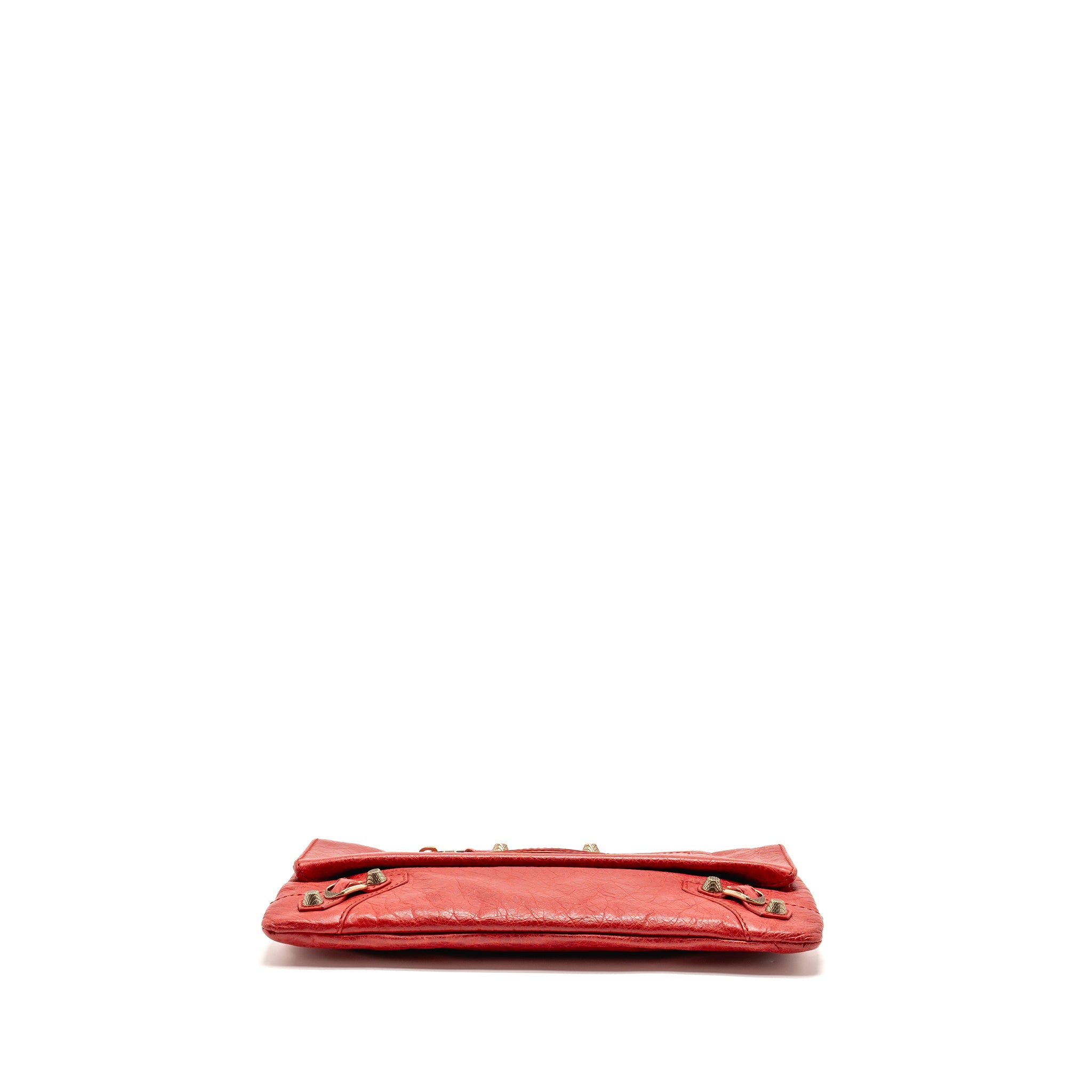 BALENCIAGA CITY FOLD CLUTCH LEATHER RED GHW