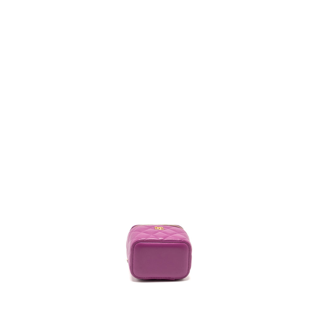 CHANEL PEARL CRUSH MINI VANITY WITH CHAIN LAMBSKIN PURPLE GHW