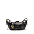 DIOR SMALL D-JOURNEY BAG CRINKLED CALFSKIN BLACK GHW