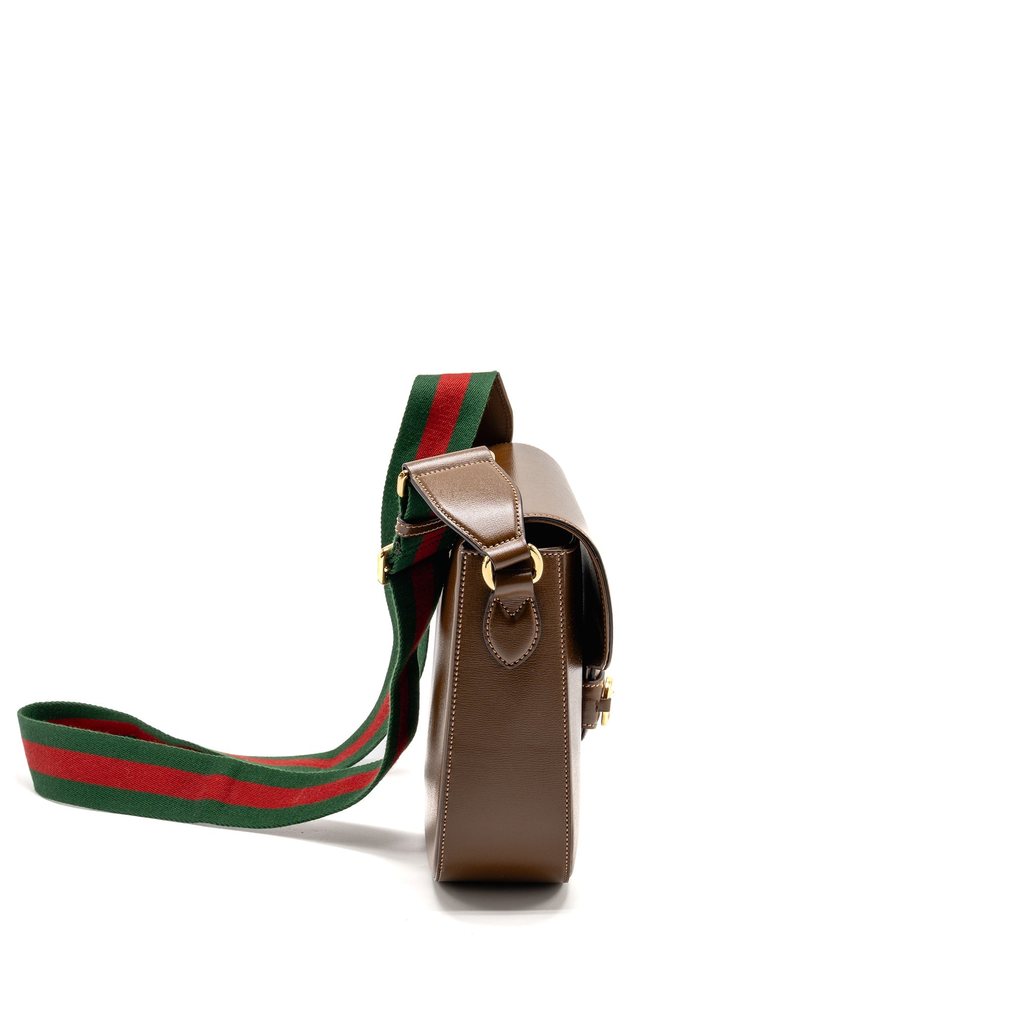 GUCCI HORSEBIT 1955 LARGE SHOULDER BAG LEATHER BROWN GHW