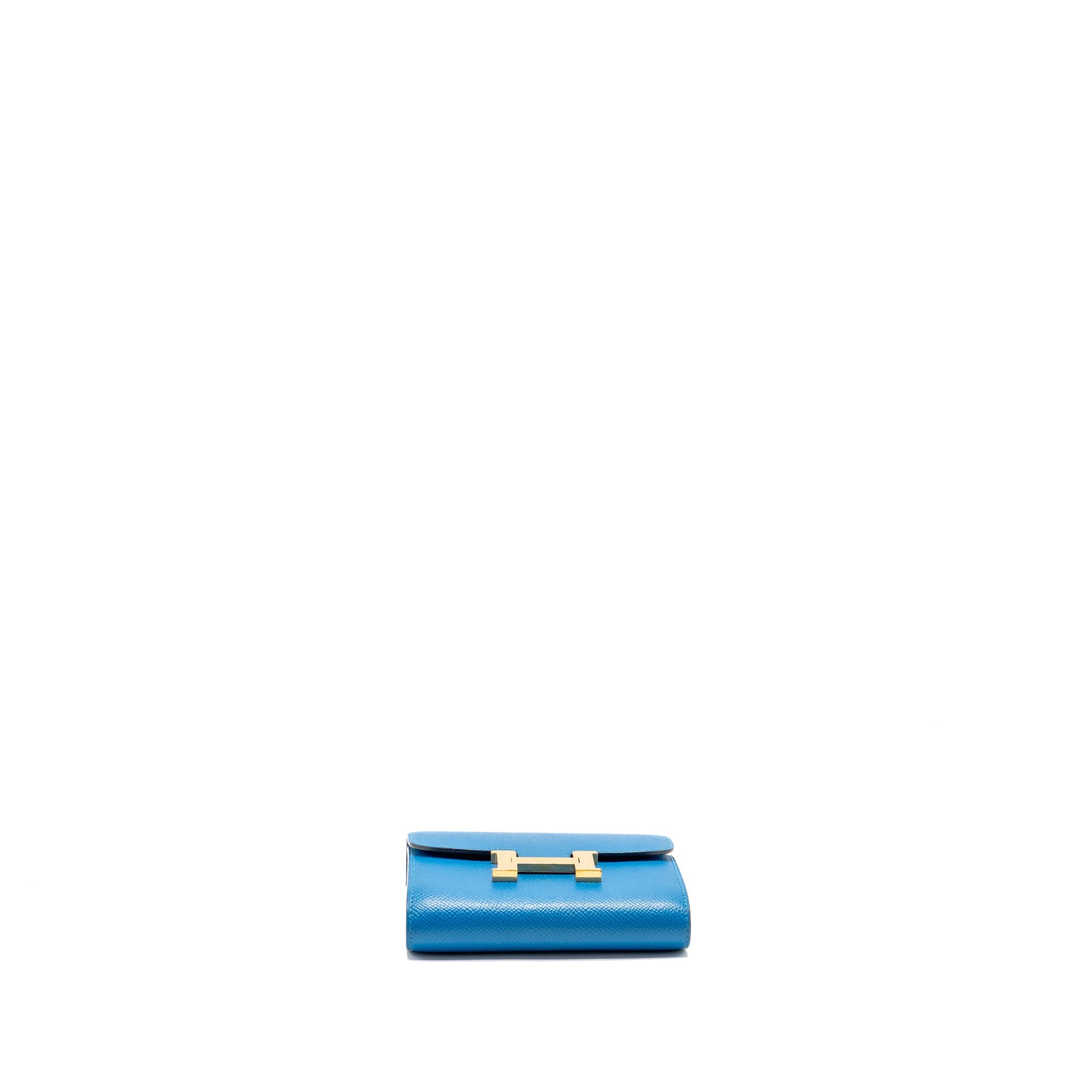 HERMES CONSTANCE COMPACT WALLET EPSOM BLUE GHW