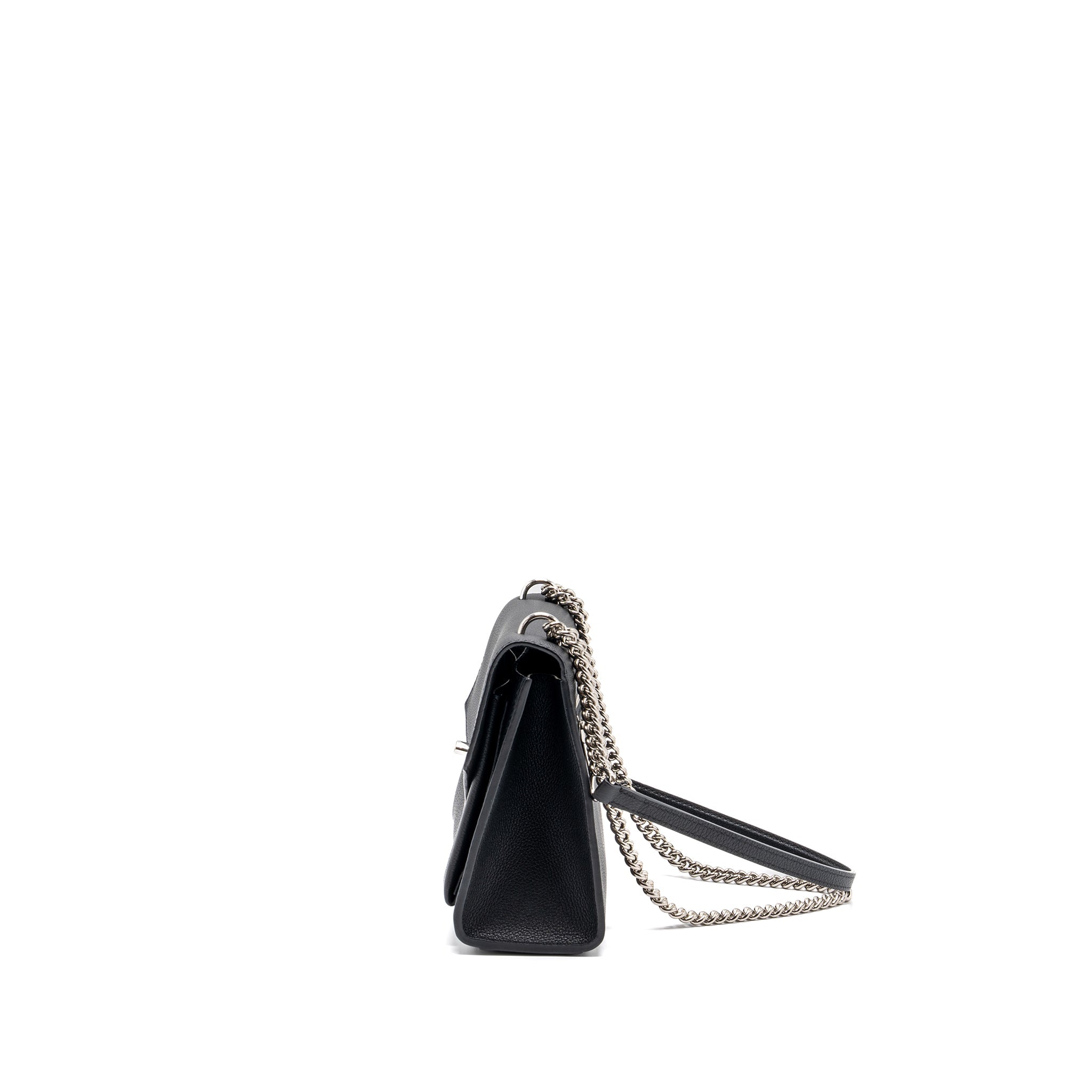 LOUIS VUITTON MYLOCKME SATCHEL CHAIN BAG CALFSKIN BLACK SHW