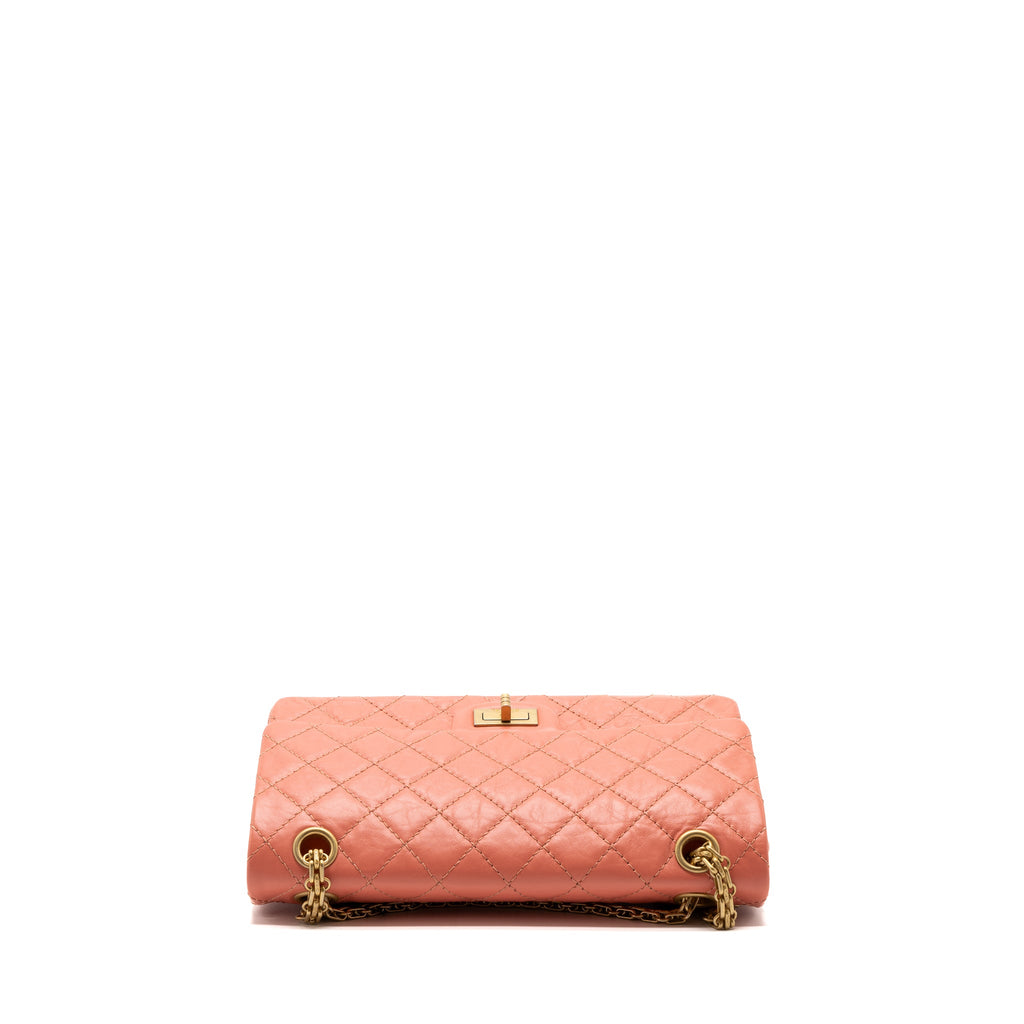 CHANEL SMALL 2.55 REISSUE FLAP BAG AGED CALFSKIN LIGHT PINK GHW
