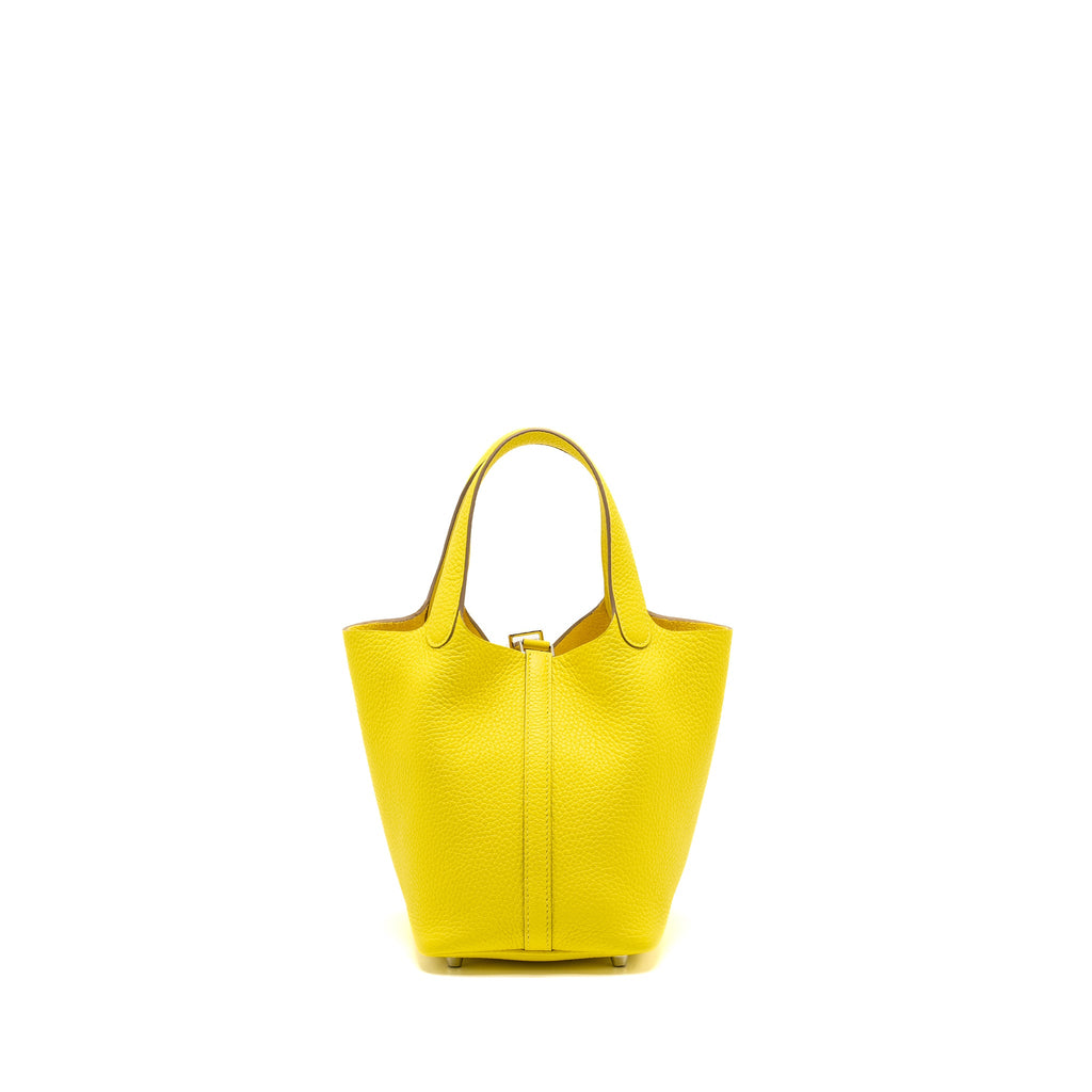 HERMES PICOTIN 18 LOCK BAG CLEMENCE LIME SHW