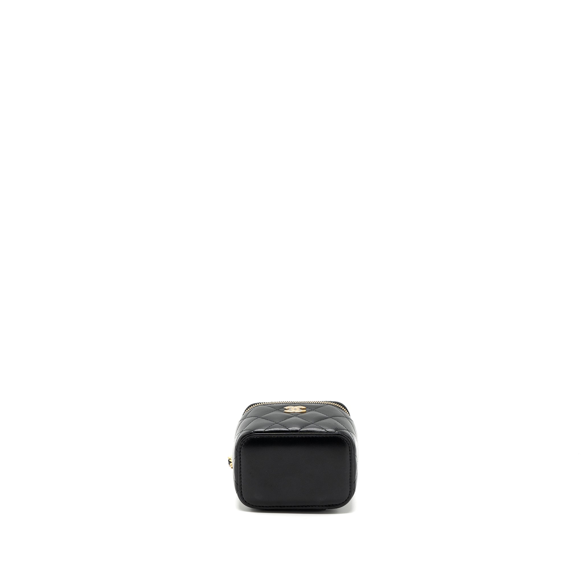CHANEL TOP HANDLE MINI VANITY LAMBSKIN BLACK GHW