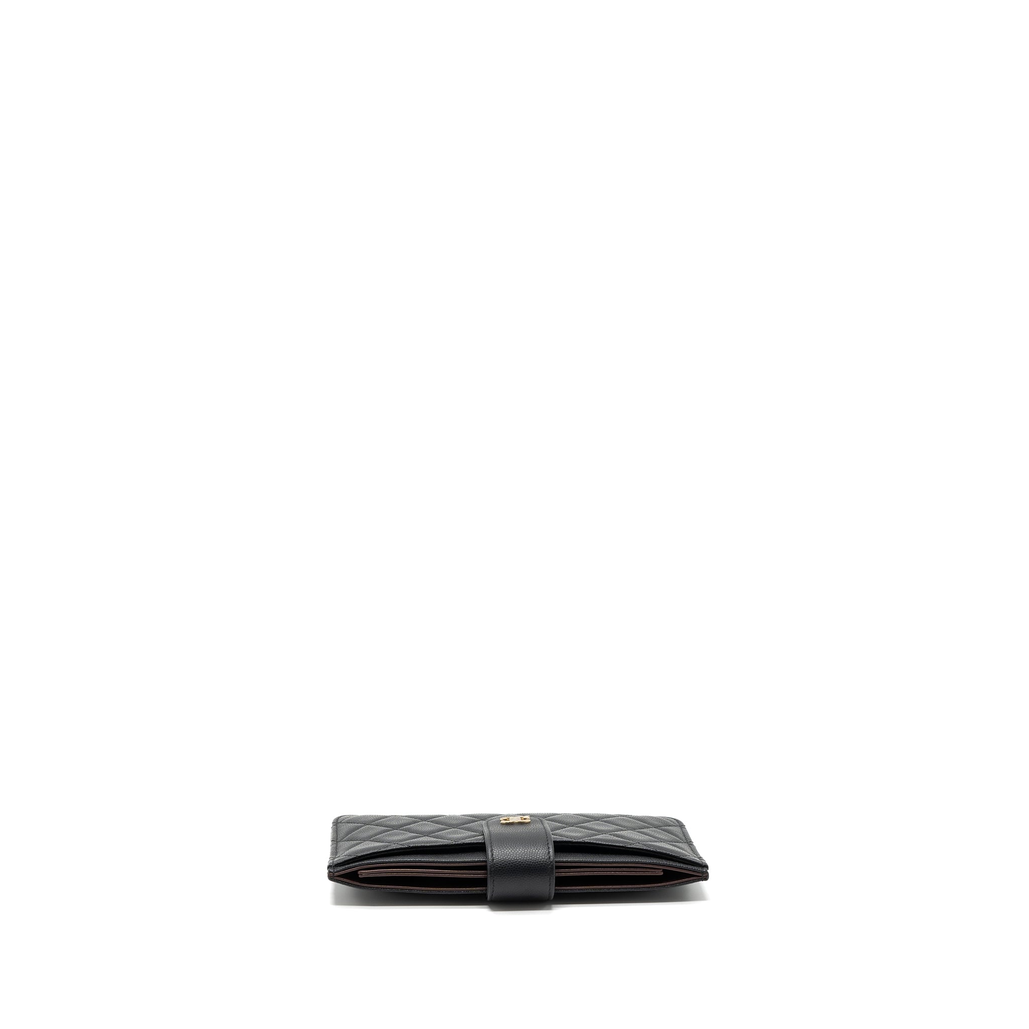 CHANEL CLUTCH WALLET CAVIAR BLACK LGHW