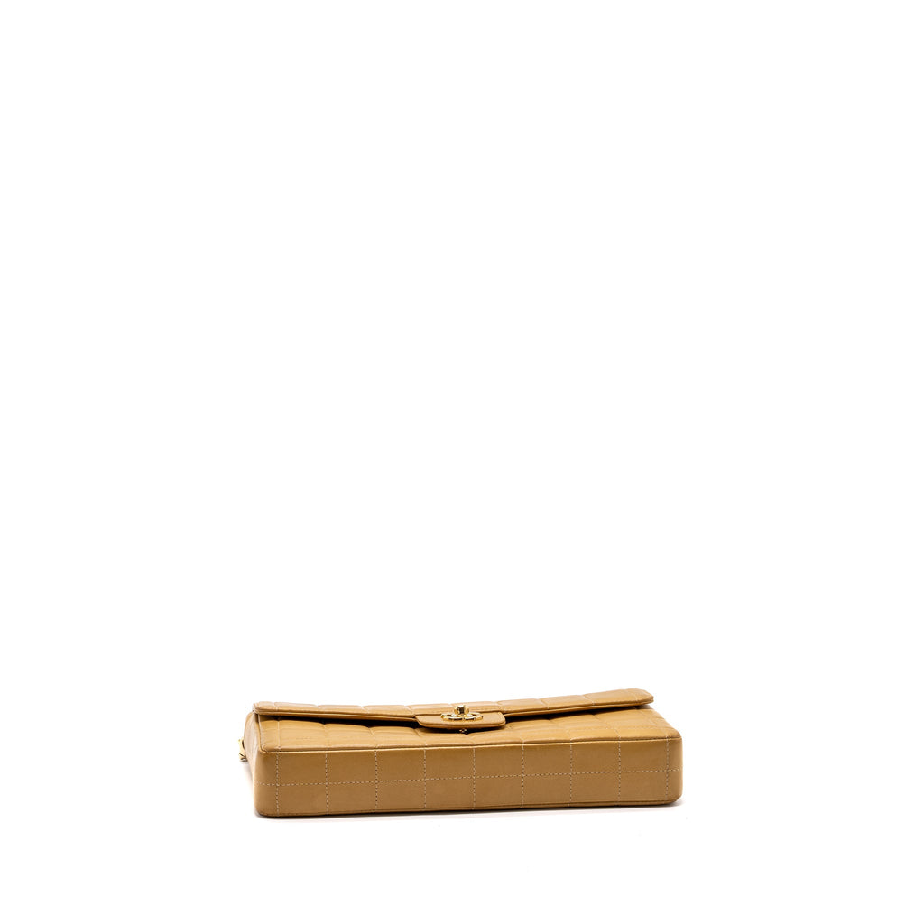 CHANEL VINTAGE FLAP BAG DARK BEIGE GHW