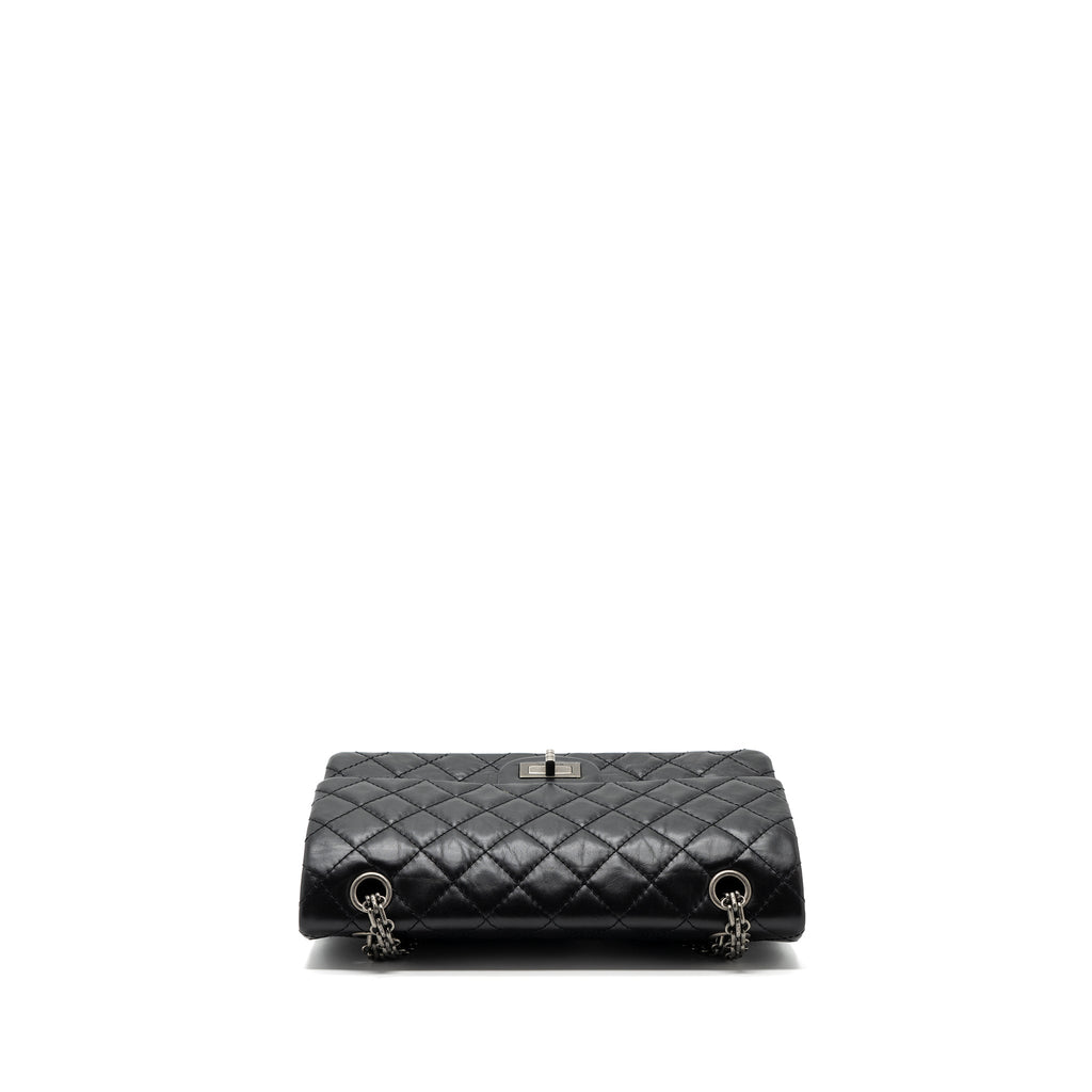 CHANEL 2.55 SMALL REISSUE FLAP BAG AGED CALFSKIN BLACK RUTHENIUM HARDWARE (MICROCHIP)