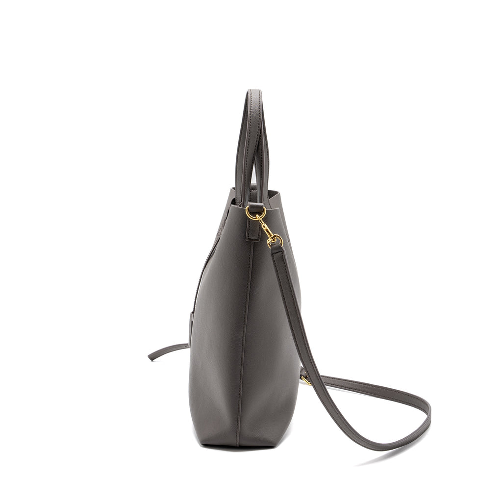 SAINT LAURENT TOY SHOPPING NORTH / SOUTH BAG LEATHER GREY GHW