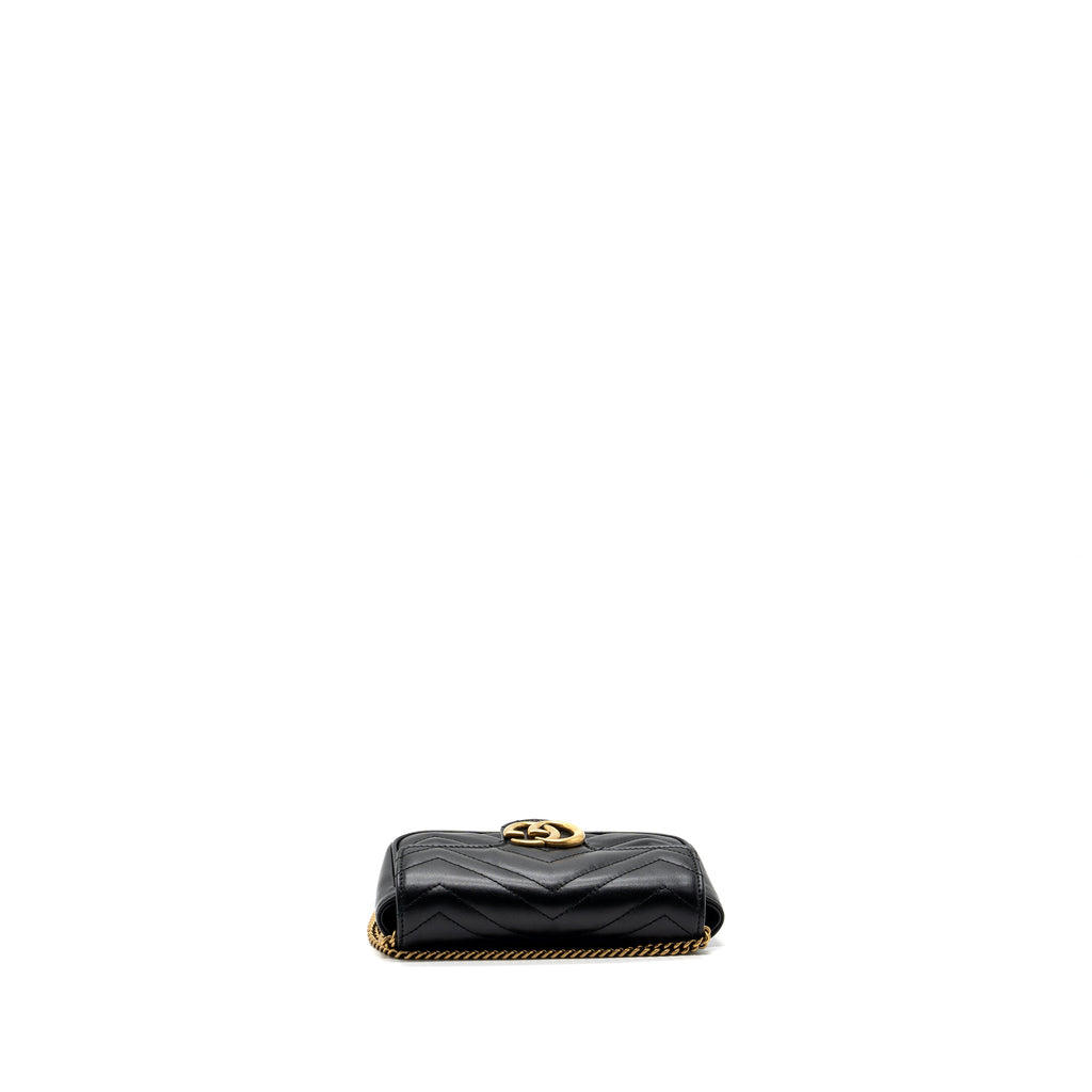 GUCCI GG MARMONT SUPER MINI BAG CALFSKIN BLACK GHW