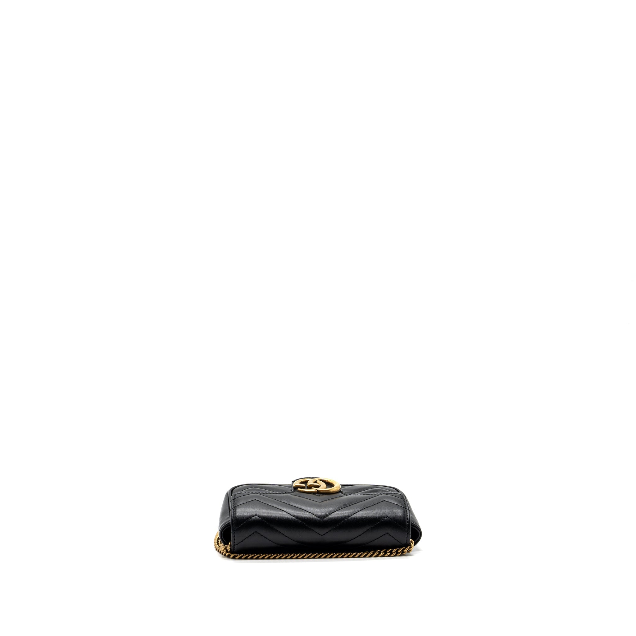 GUCCI GG MARMONT SUPER MINI BAG CALFSKIN BLACK GHW