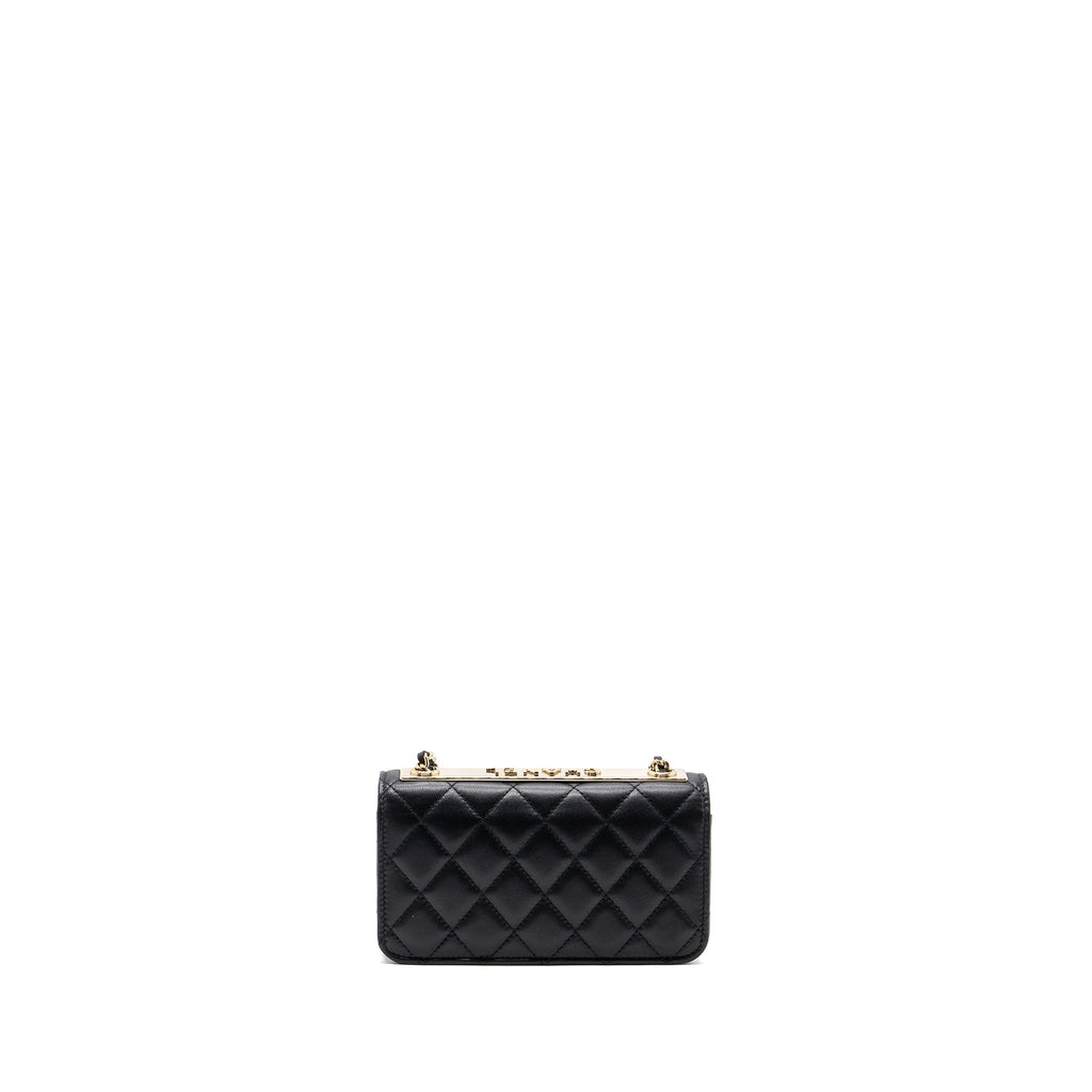 CHANEL MINI TRENDY CC WALLET ON CHAIN LAMBSKIN BLACK LGHW (MICROCHIP)