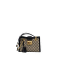 GUCCI SMALL GG PADLOCK SHOULDER BAG GG SUPREME CANVAS BLACK GHW
