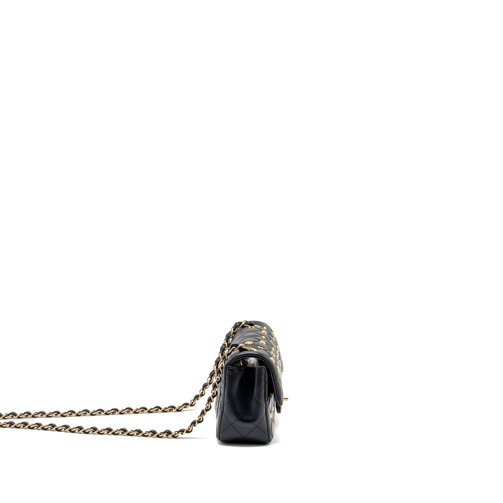 CHANEL EGYPTIAN AMULET MINI RECTANGULAR FLAP BAG LAMBSKIN BLACK GHW