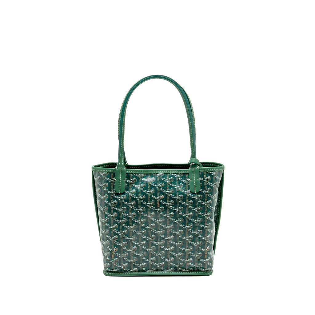 GOYARD MINI ANJOU TOTE GOYARDINE CANVAS/CALFSKIN GREEN SHW