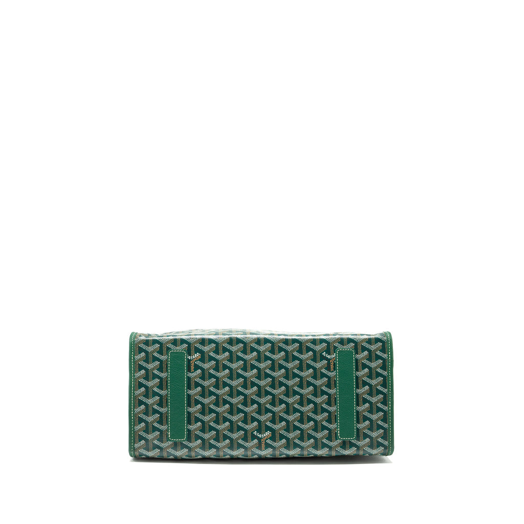 GOYARD SAINT LEGER BACKPACK WITH BULLDOG PRINT CANVAS GREEN SHW