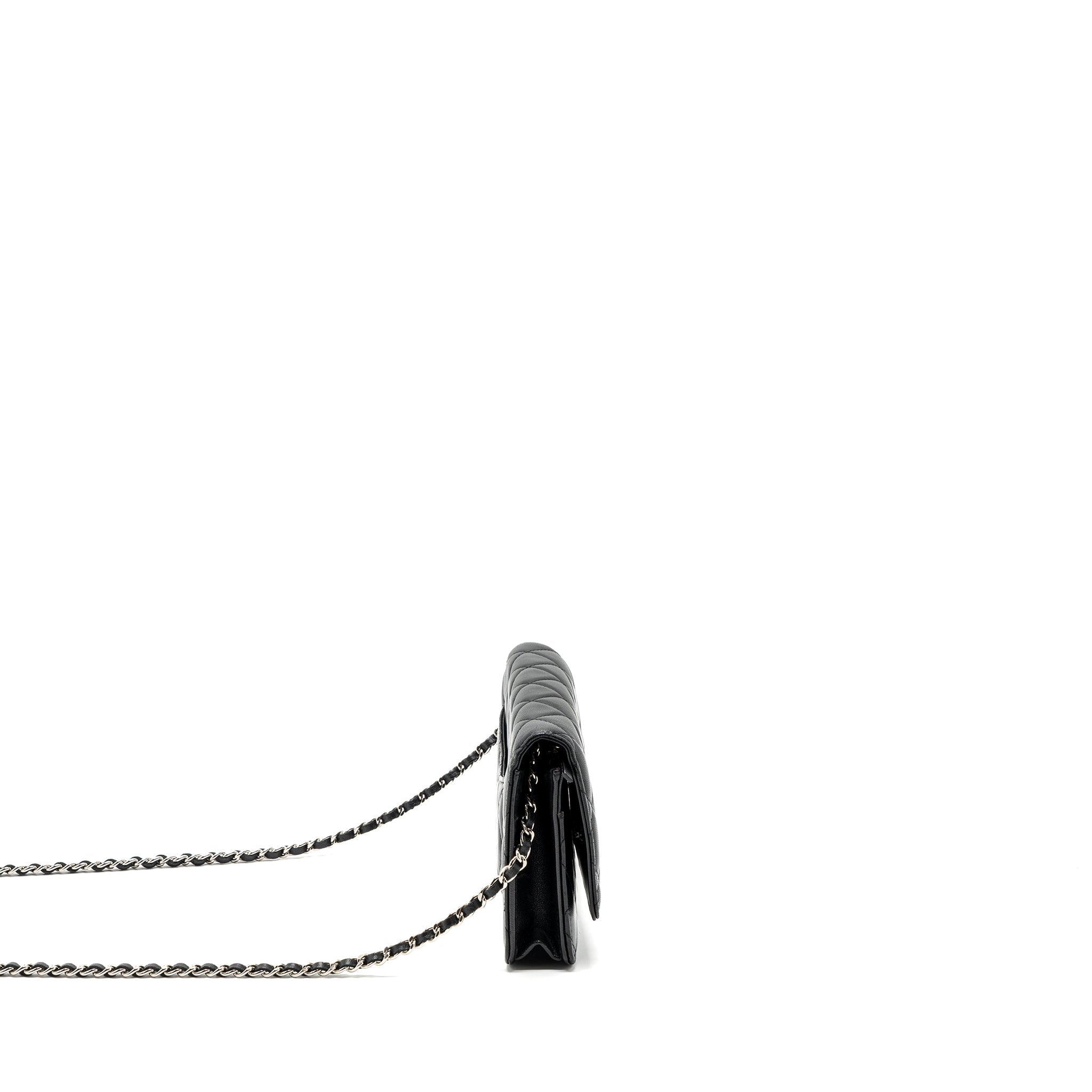 CHANEL CLASSIC WALLET ON CHAIN LAMBSKIN BLACK SHW