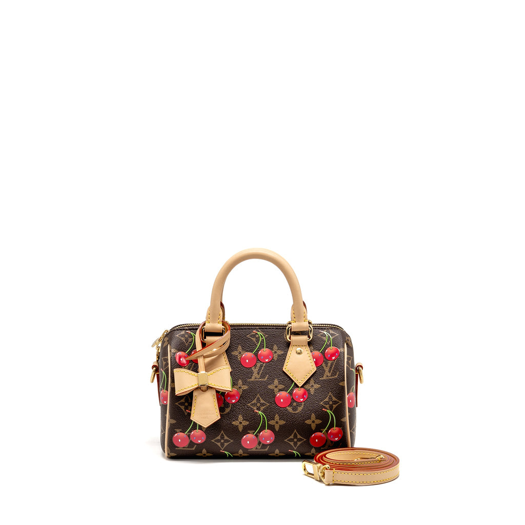 LOUIS VUITTON X TAKASHI MURAKAMI SPEEDY BANDOULIERE 20 MONOGRAM CHERRY COATED CANVAS MULTICOLOURED GHW