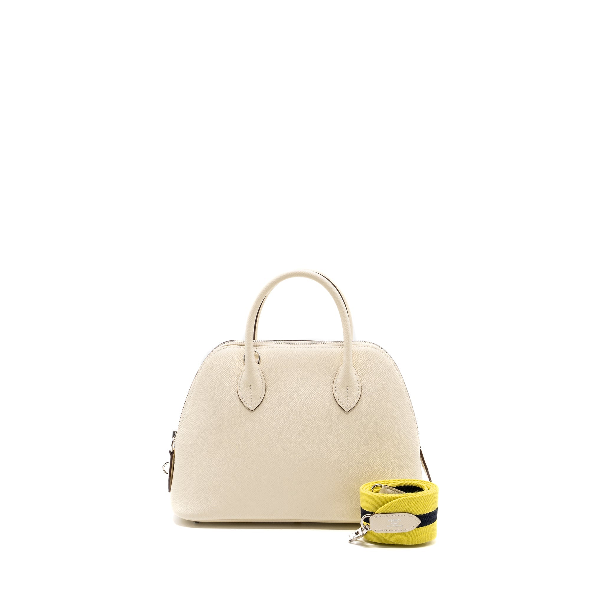 HERMES BOLIDE 1923 25 EPSOM NATA / BLEU INDIGO / LIME SHW