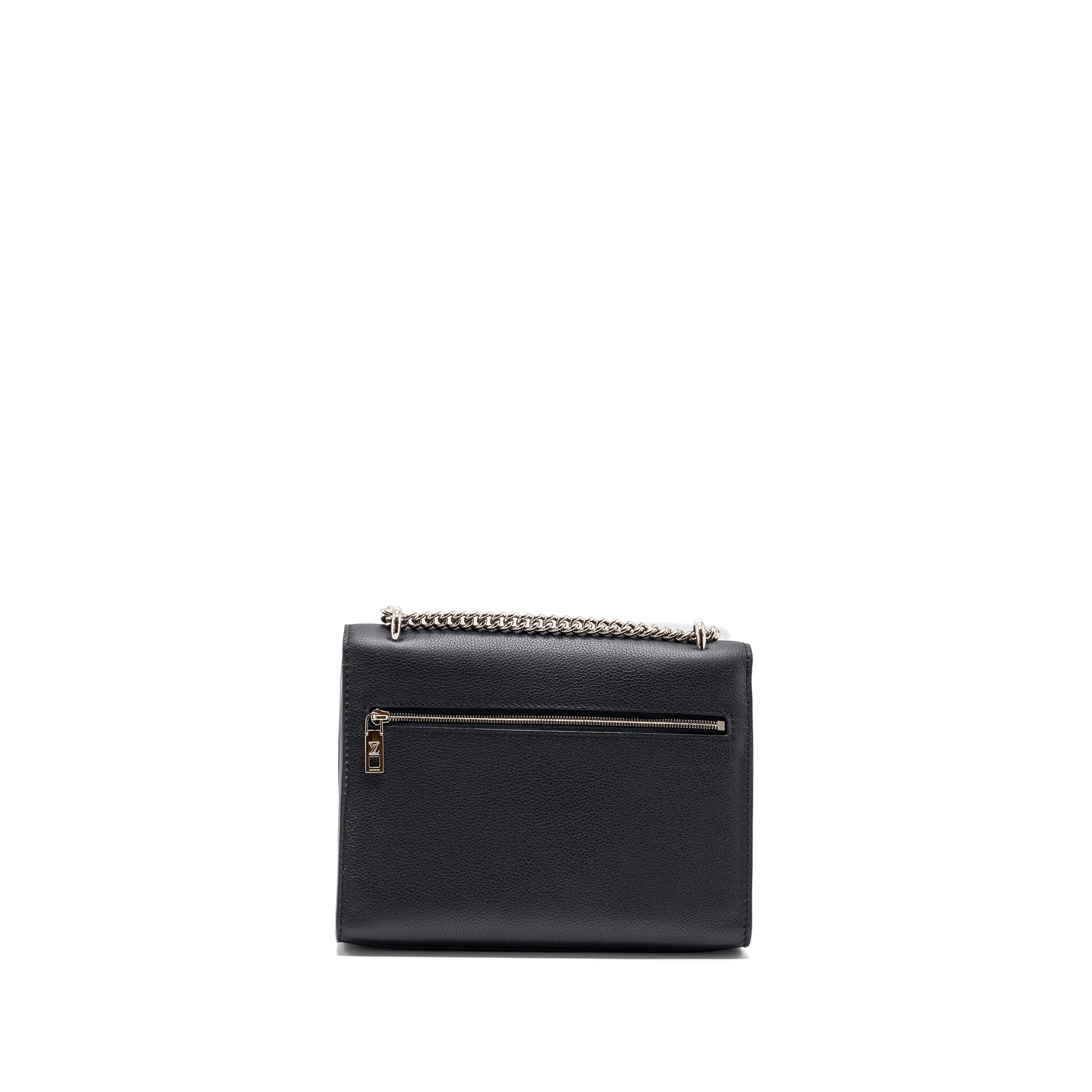 LOUIS VUITTON MYLOCKME SATCHEL CHAIN BAG CALFSKIN BLACK SHW