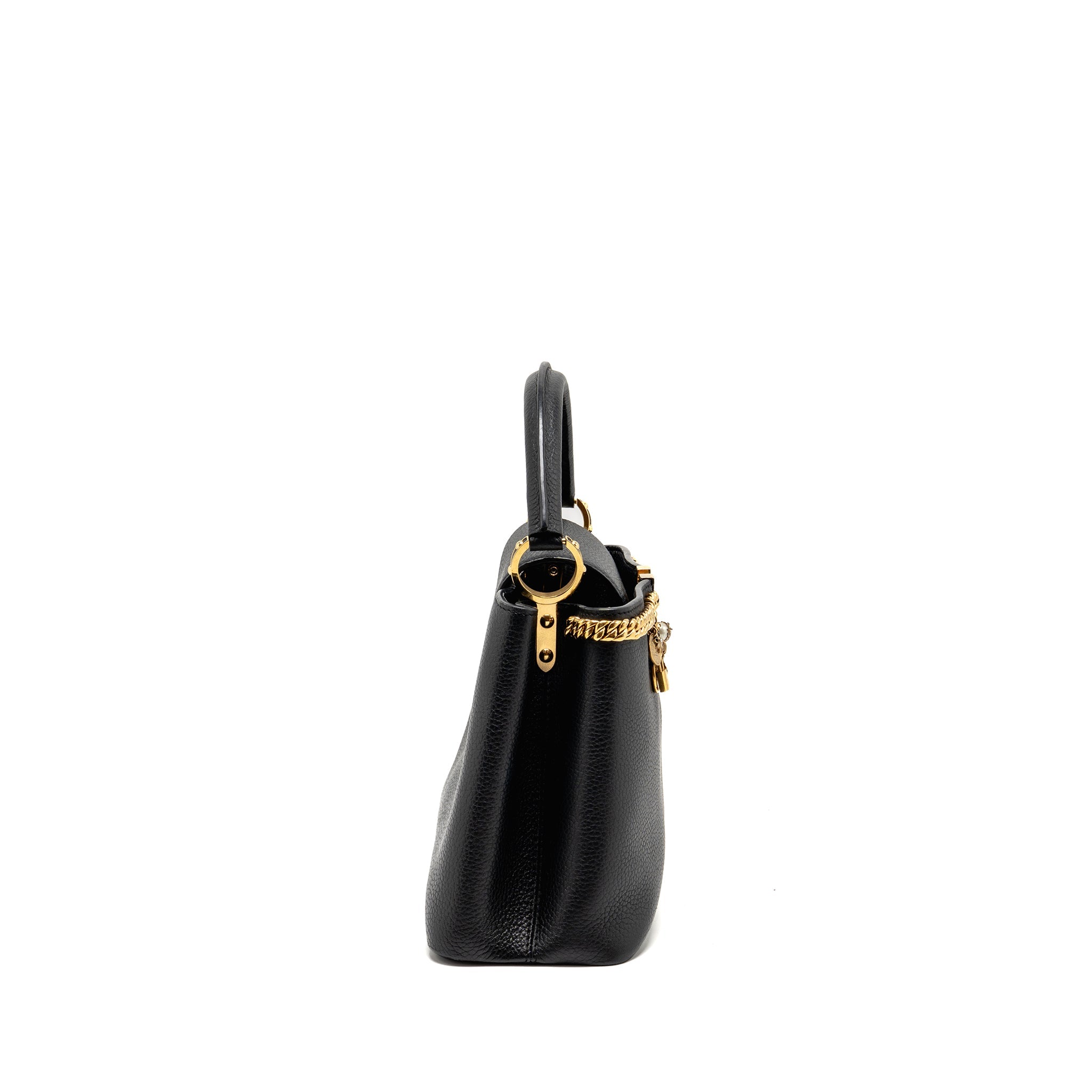 LOUIS VUITTON CAPUCINES MM CALFSKIN BLACK GHW