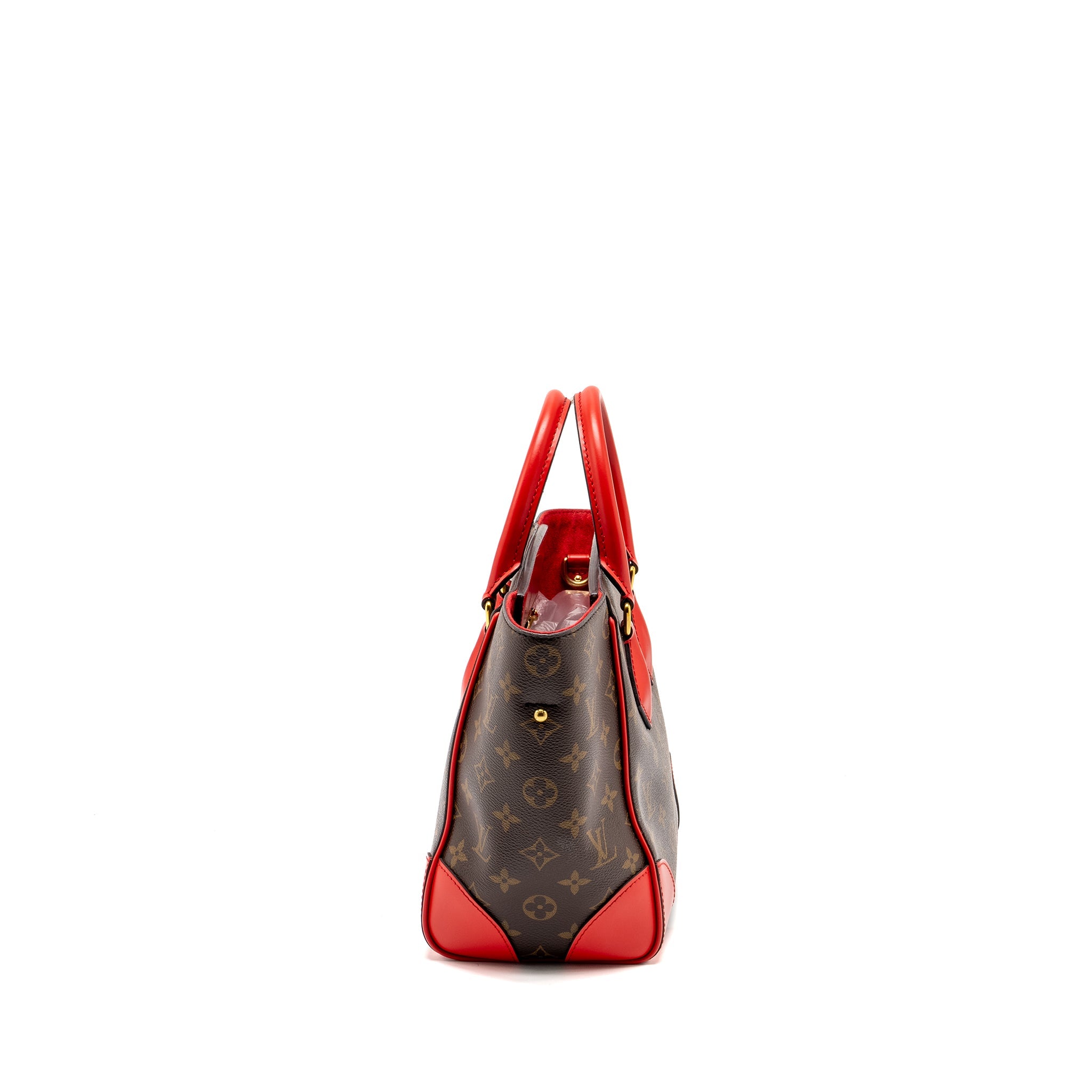 LOUIS VUITTON PHENIX TOP HANDLE SHOULDER BAG MONOGRAM CANVAS RED GHW