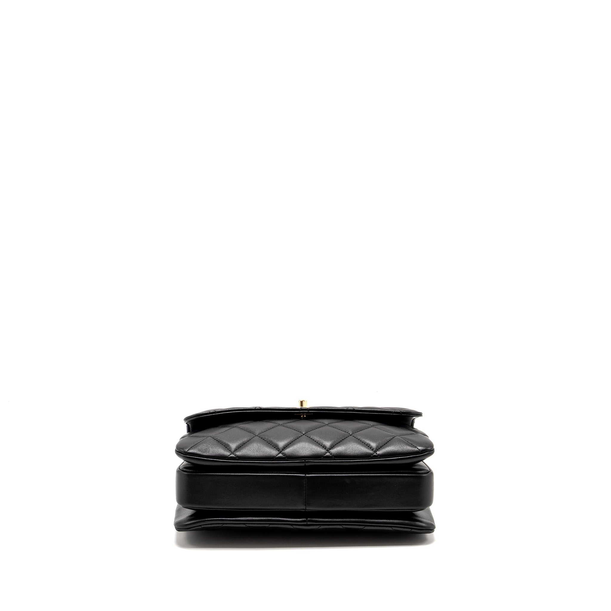 CHANEL TOP HANDLE TRENDY CC FLAP BAG LAMBSKIN BLACK LGHW