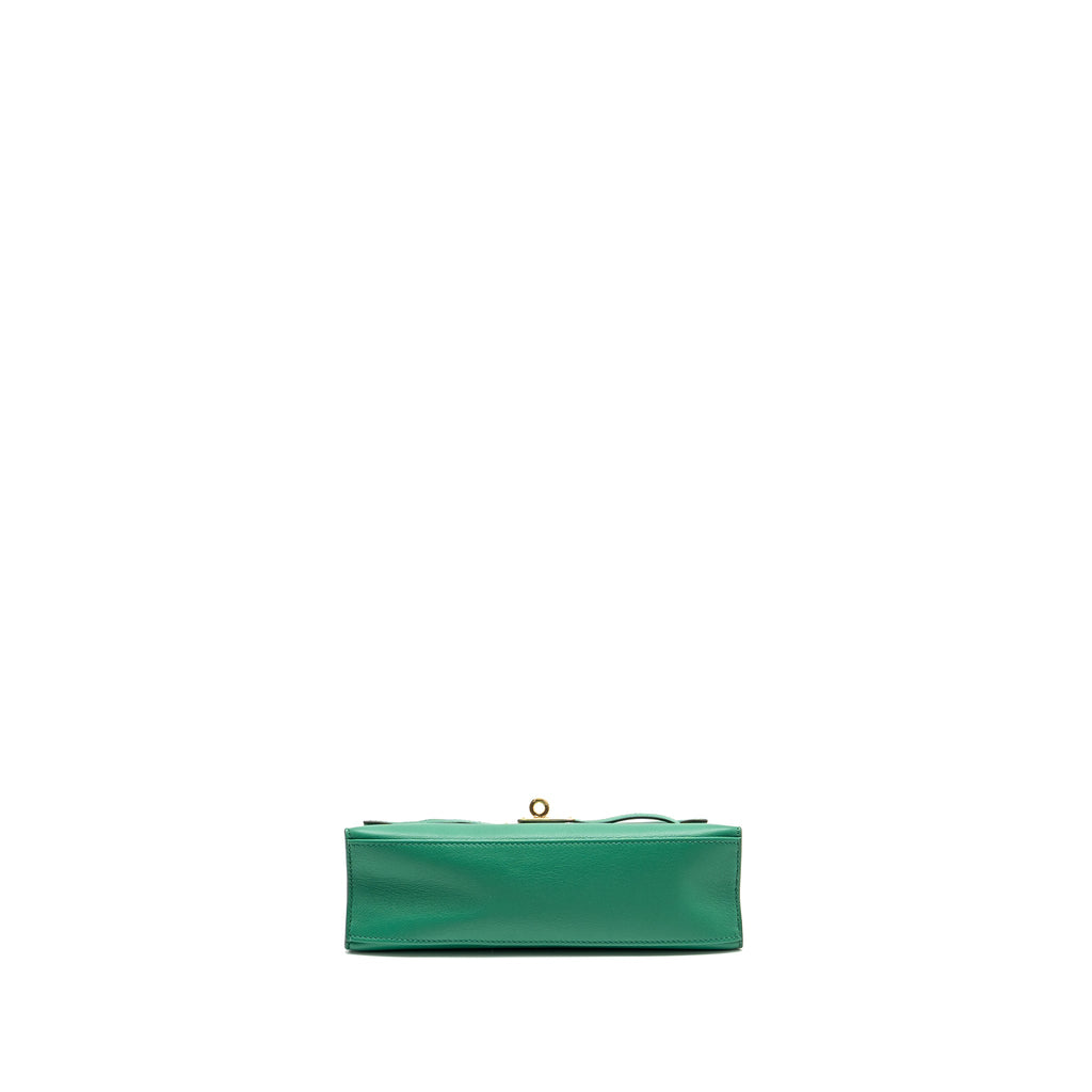HERMES KELLY POCHETTE SWIFT VERT VERTIGO GHW