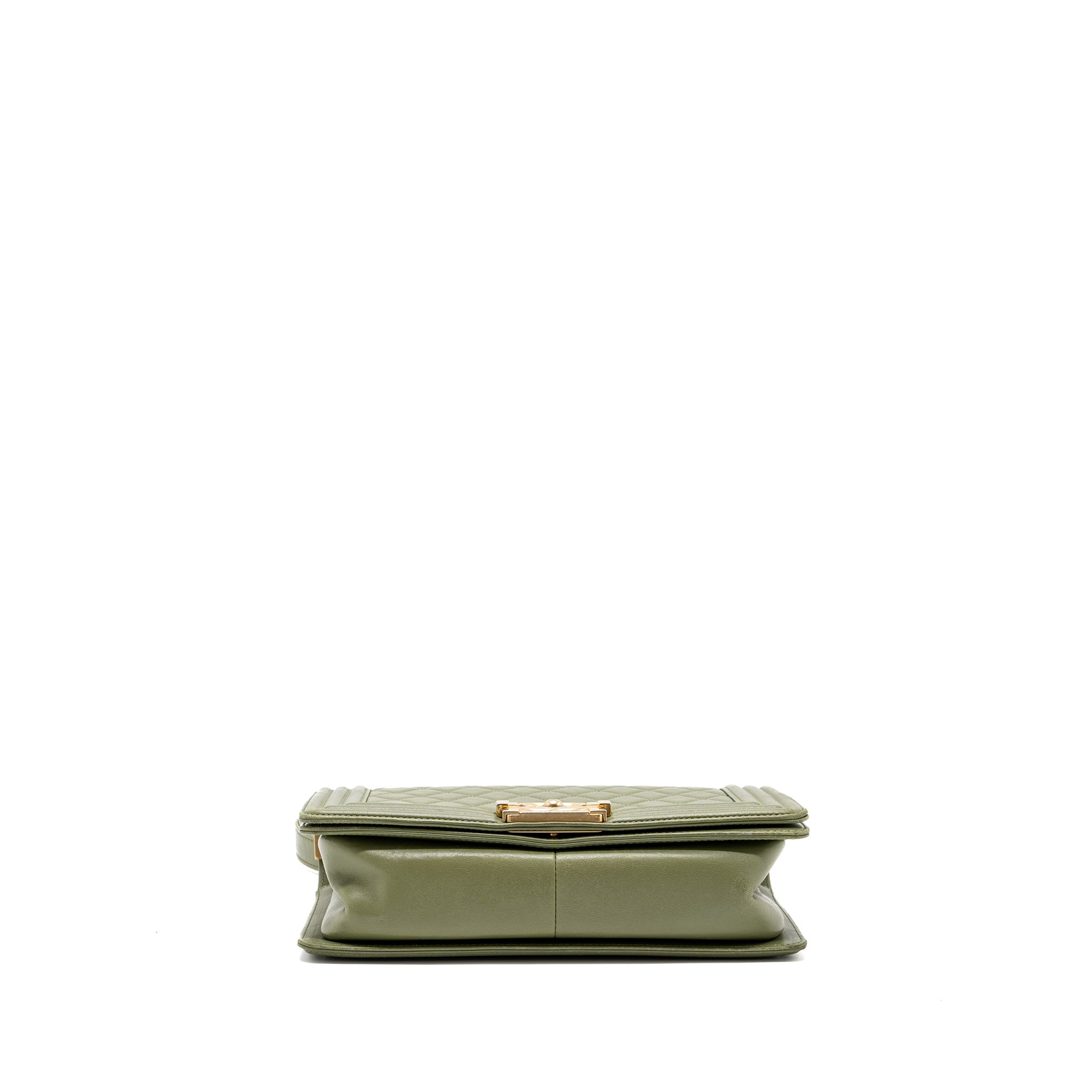 CHANEL MEDIUM BOY BAG LAMBSKIN GREEN GHW