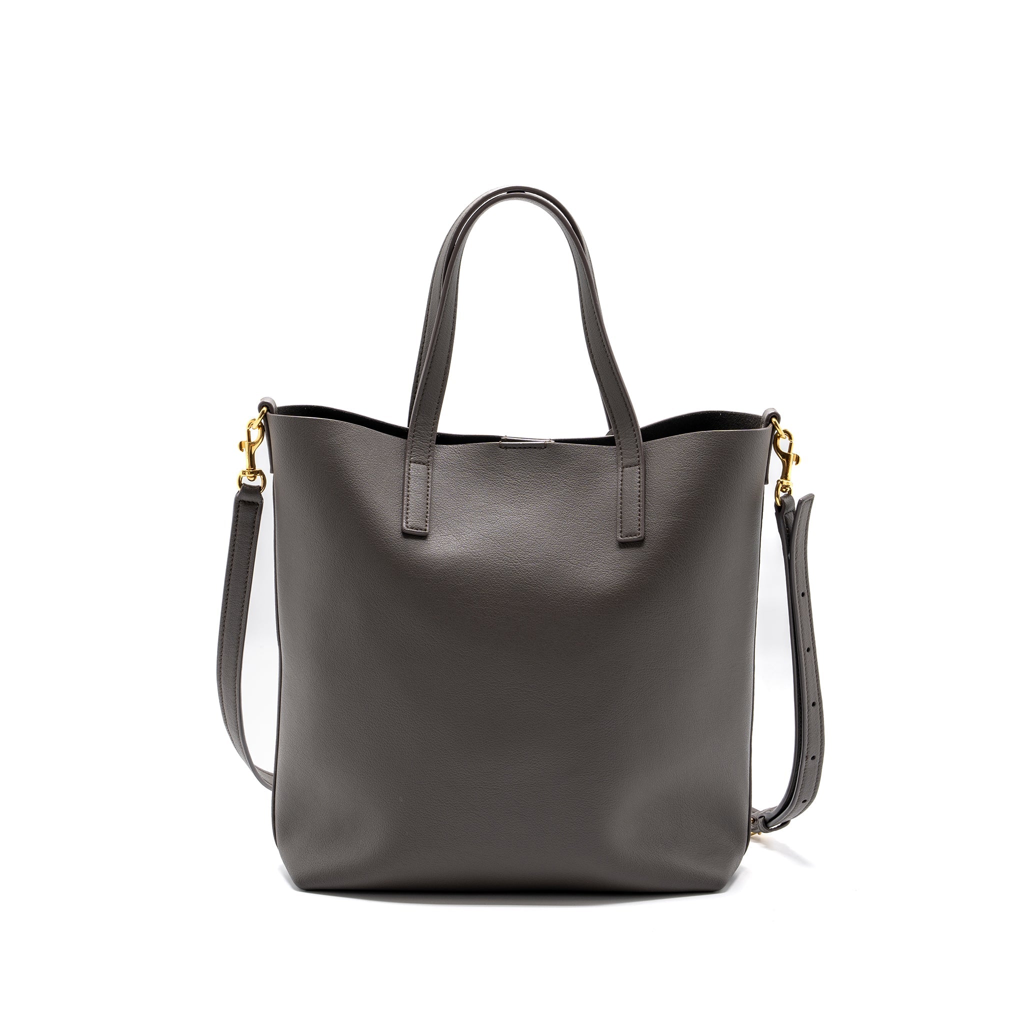 SAINT LAURENT TOY SHOPPING NORTH / SOUTH BAG LEATHER GREY GHW