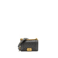 CHANEL SMALL BOY BAG CAVIAR DARK GREY GHW (MICROCHIP)