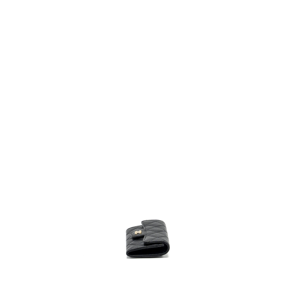 CHANEL CLASSIC FLAP CARD HOLDER CAVIAR BLACK GHW (MICROCHIP)