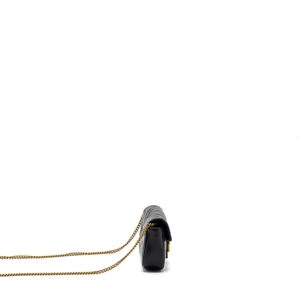 GUCCI GG MARMONT SUPER MINI BAG CALFSKIN BLACK GHW