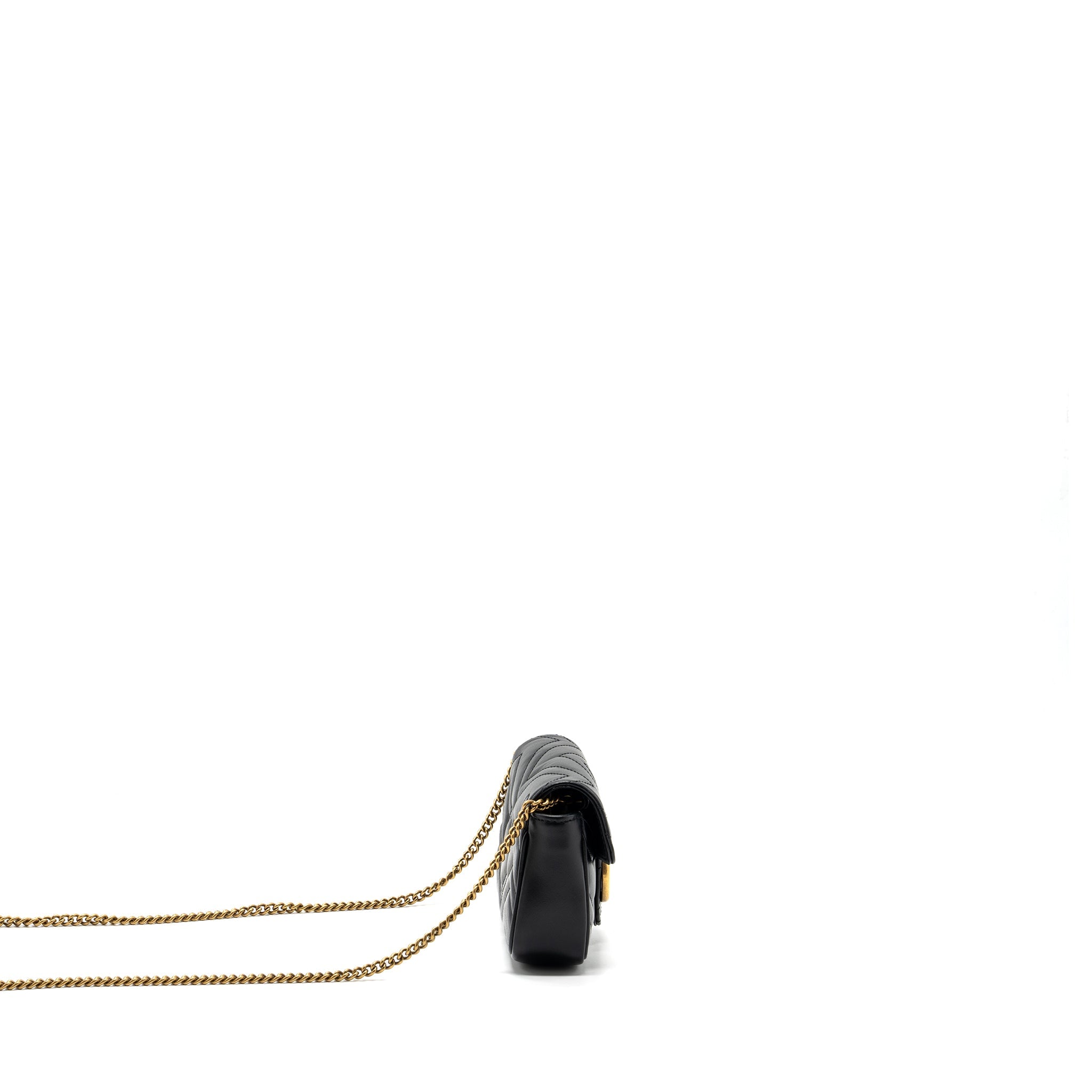 GUCCI GG MARMONT SUPER MINI BAG CALFSKIN BLACK GHW