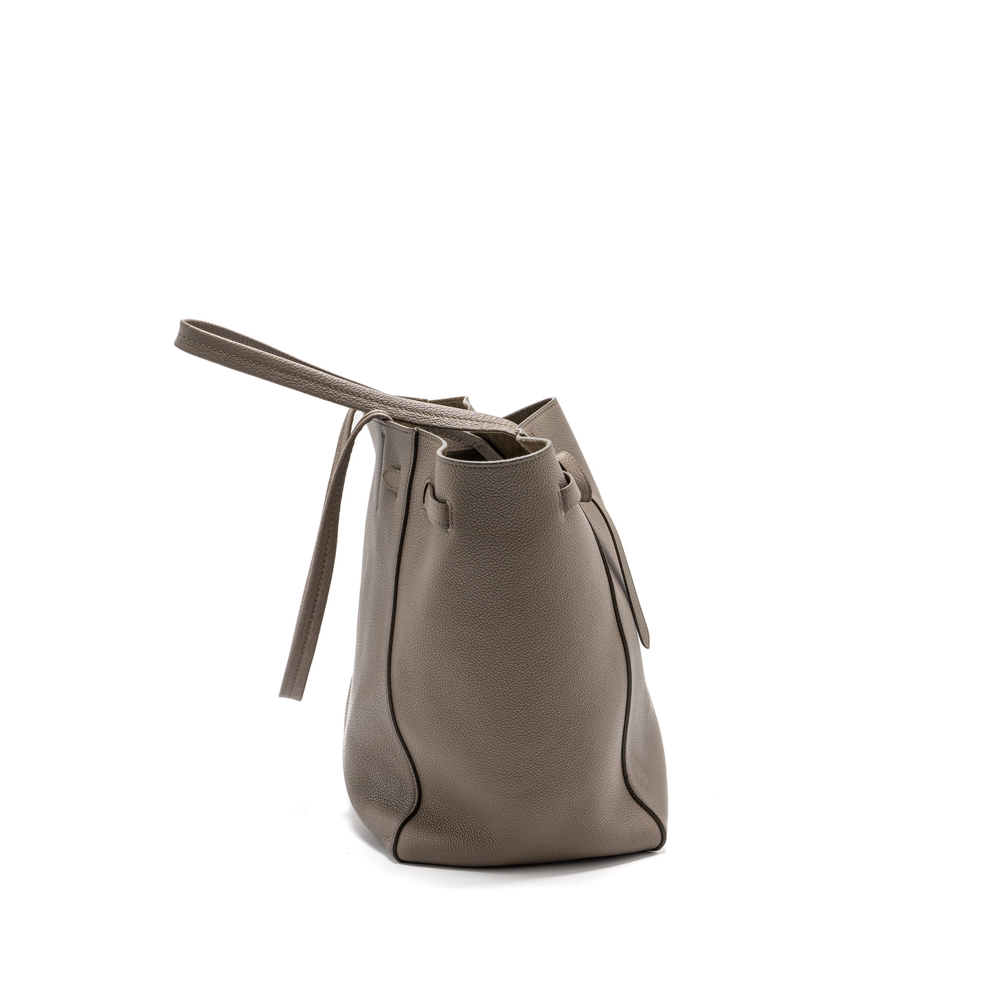 CELINE SMALL CABAS PHANTOM BAG GRAINED CALFSKIN TAUPE GHW